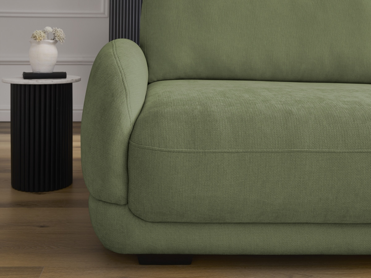 Bobochic Monica Schlafsofa 3-Sitzer mit Bettkasten Stoff Grün