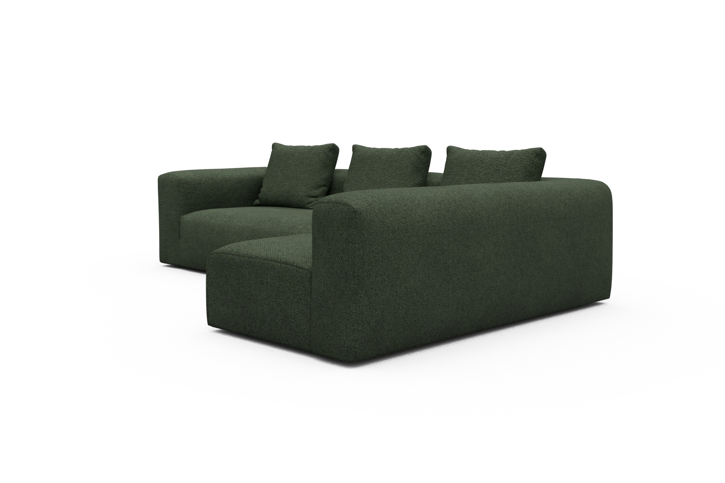 Ecksofa Fred 2x 2,5-Sitzer rechts offen Vanora-Deep-Green