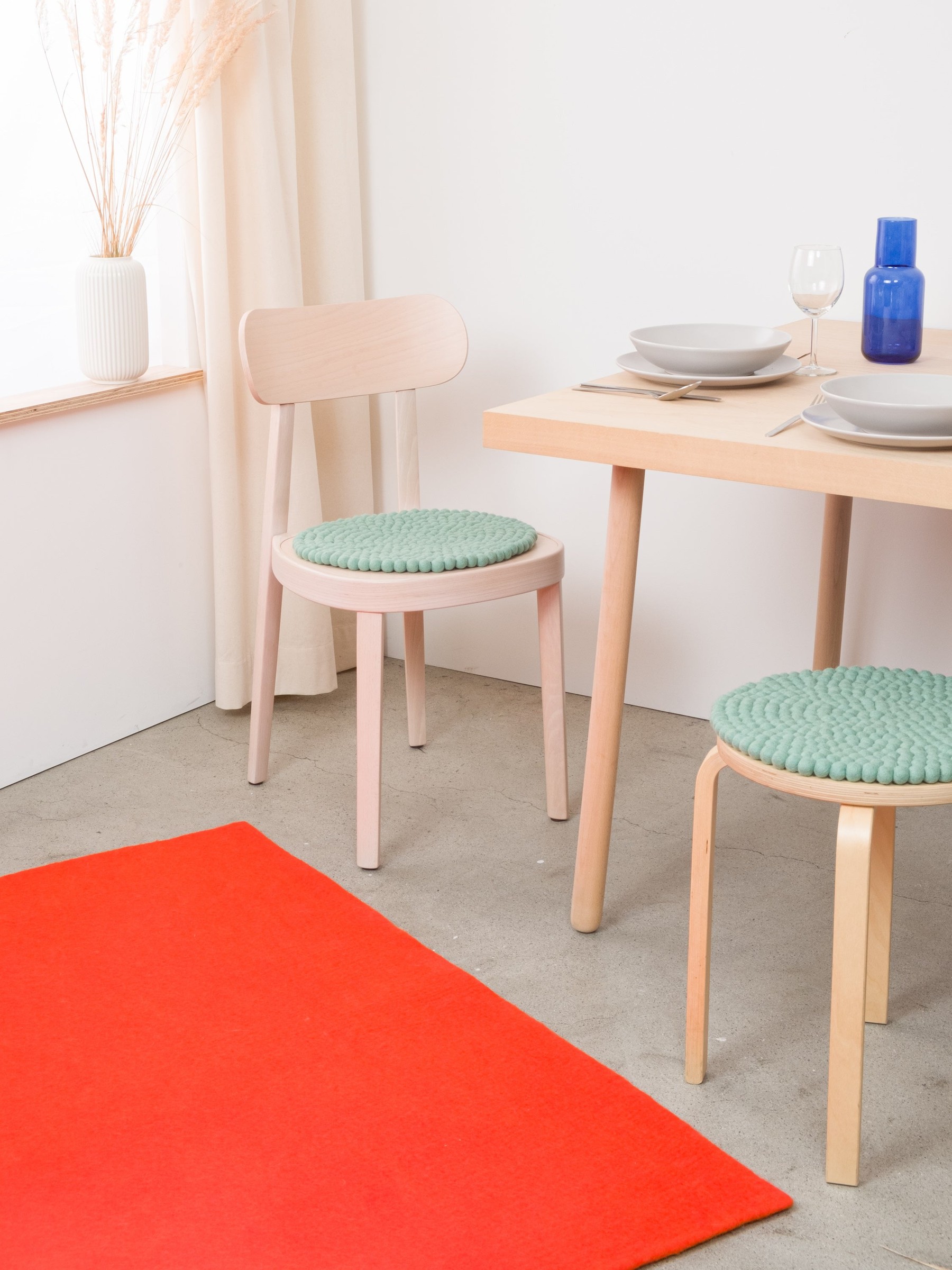 myfelt Fine Filzkugel-Sitzauflage Türkis Ø 36 cm