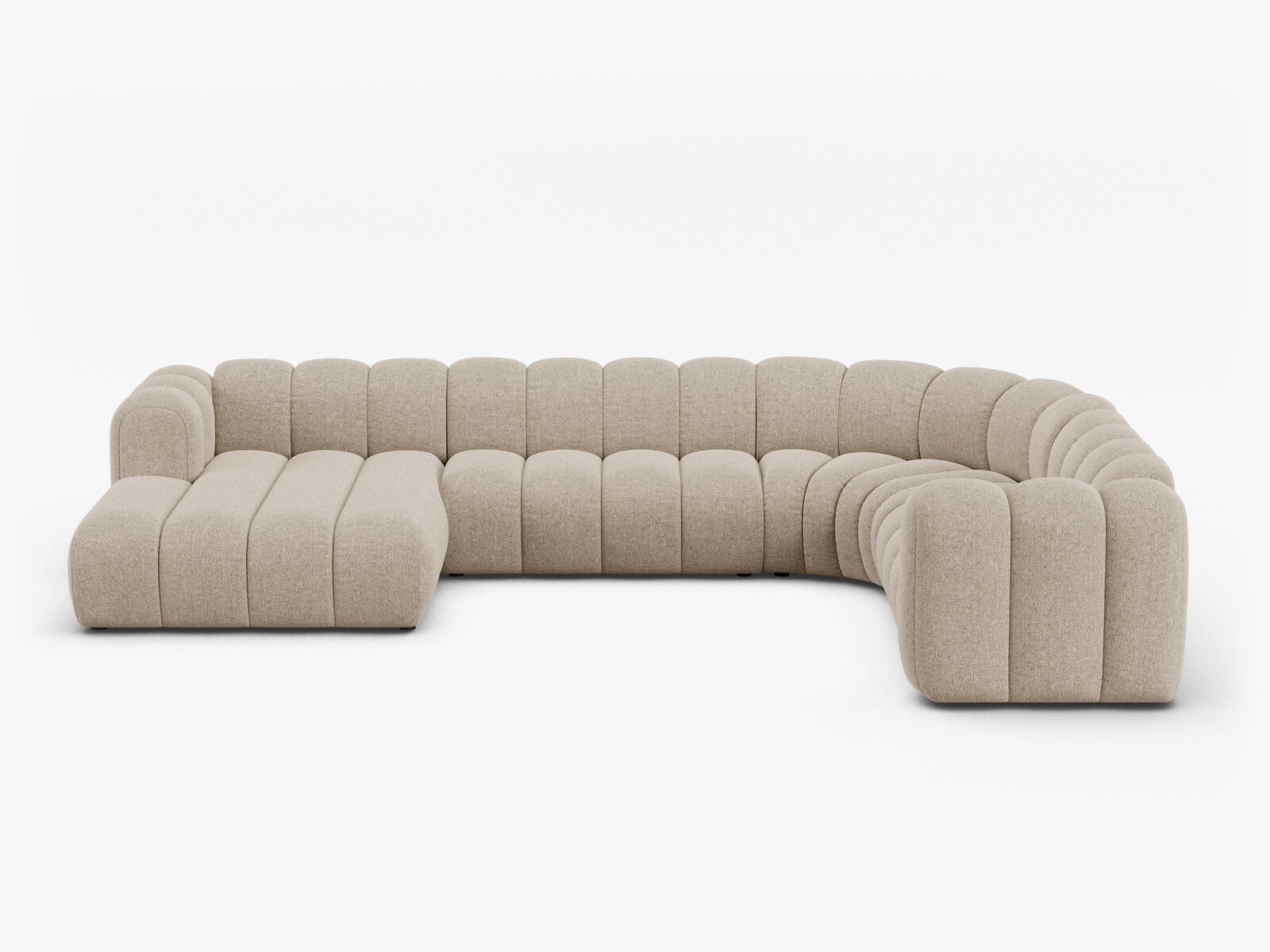 Micadoni Modulares Panorama Ecksofa Lupine 6-Sitzer Rechts Chenille Eden Dunkelbeige