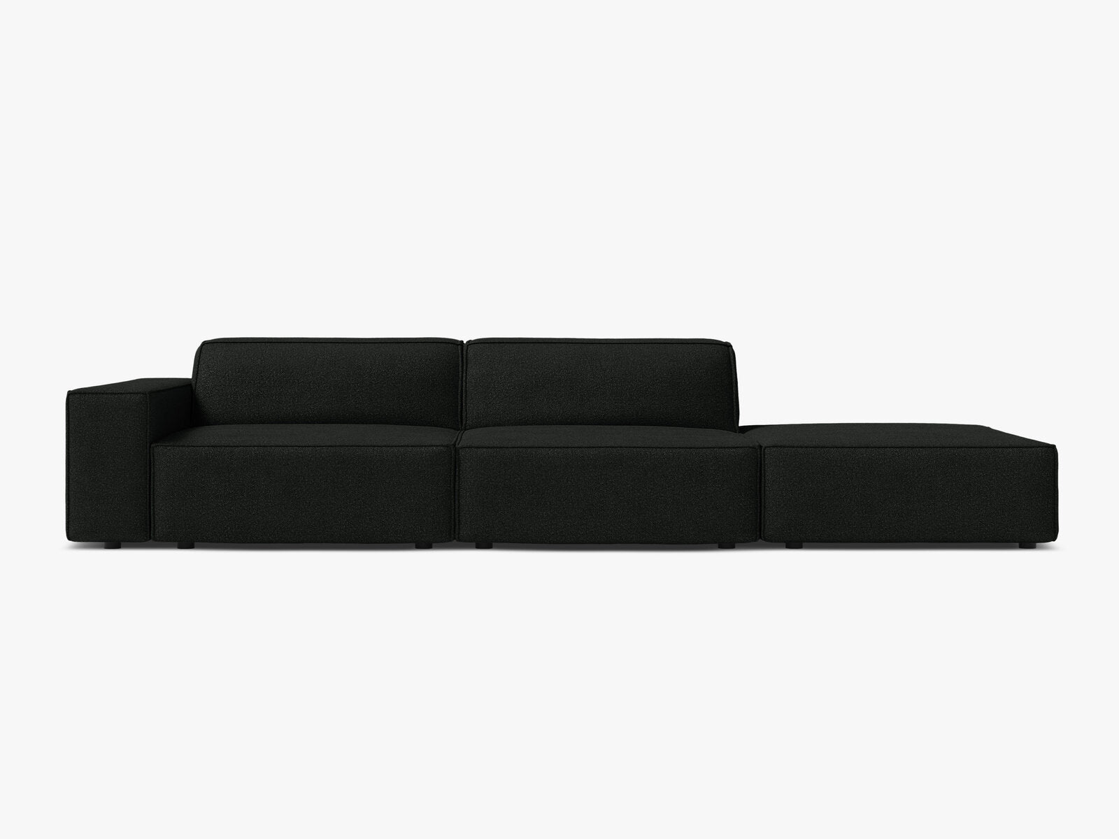 Micadoni Sofa Jodie 3-Sitzer Rechts Boucle Baloo Schwarz