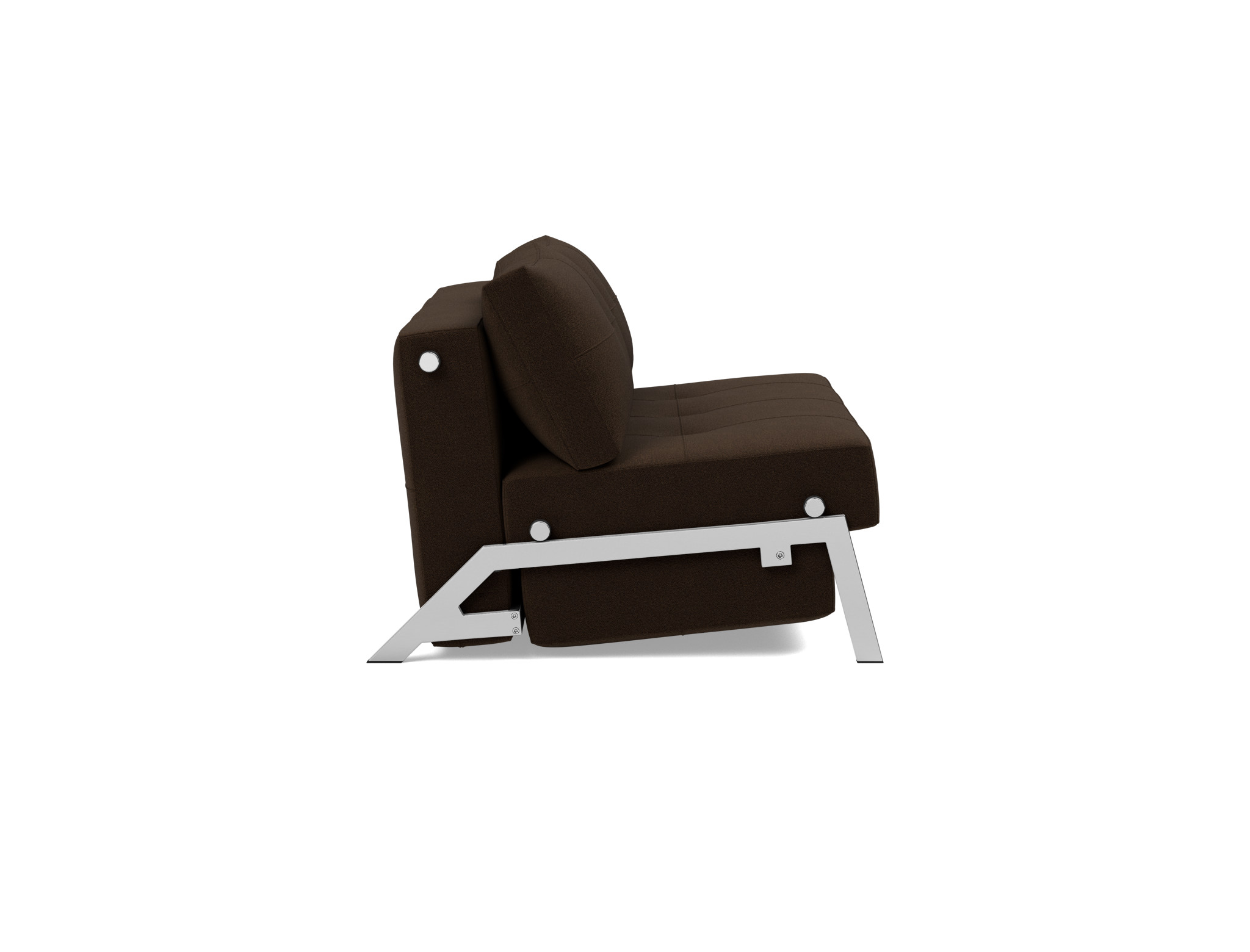 Schlafsofa Cubed 140 Strukturierter Stoff Taura 358-Chocco Beine Chrom