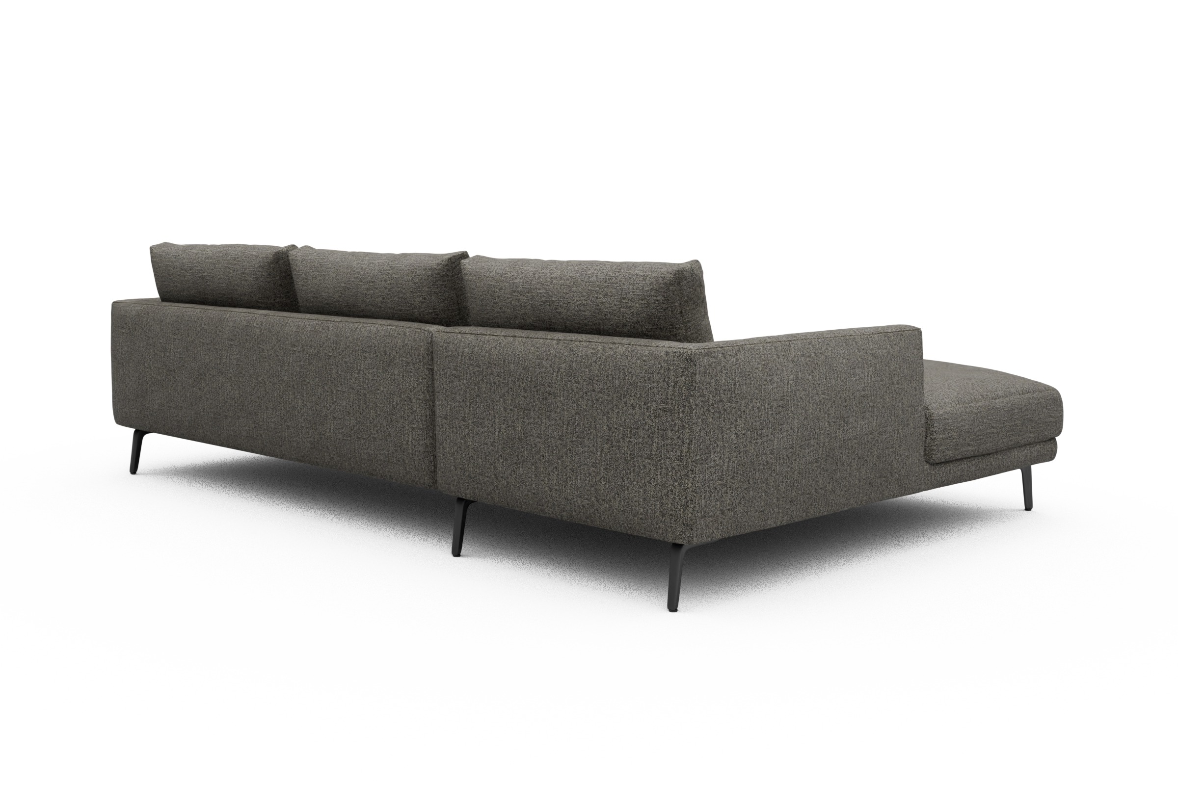 Ecksofa Karl Chaiselongue links mit 2,5-Sitzer Carreno-Sepie-Brown