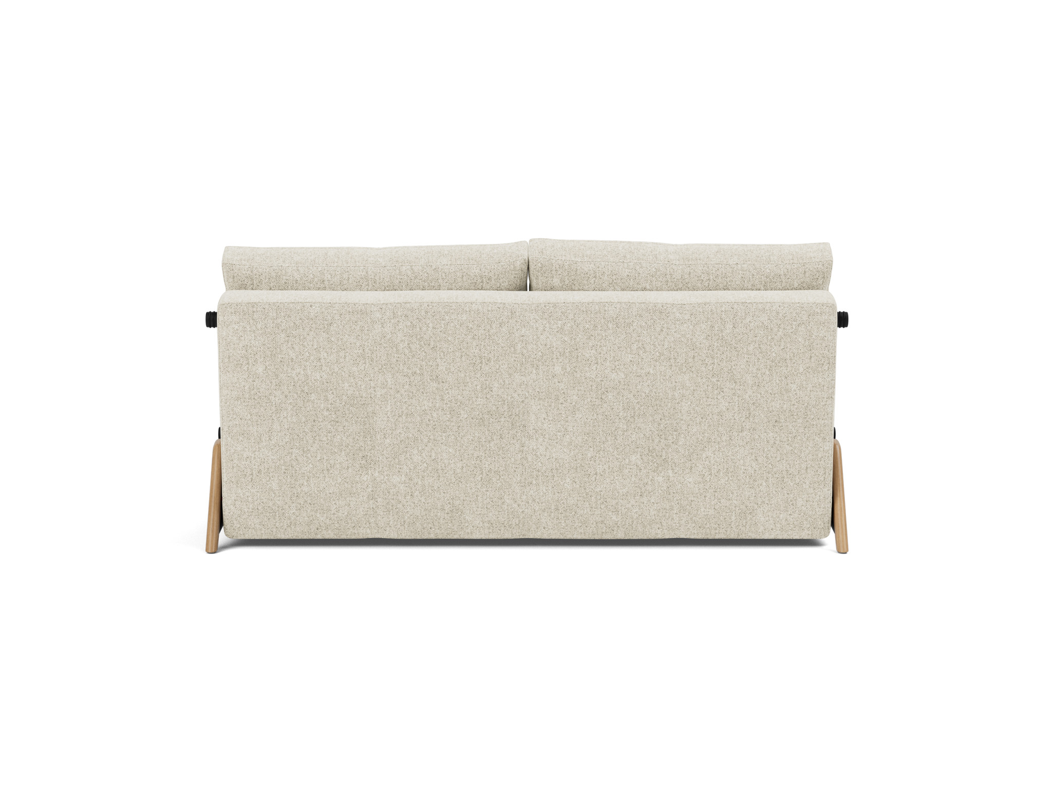 Schlafsofa Cubed 160 Strukturierter Stoff Taura 357-Off-White Beine Eiche