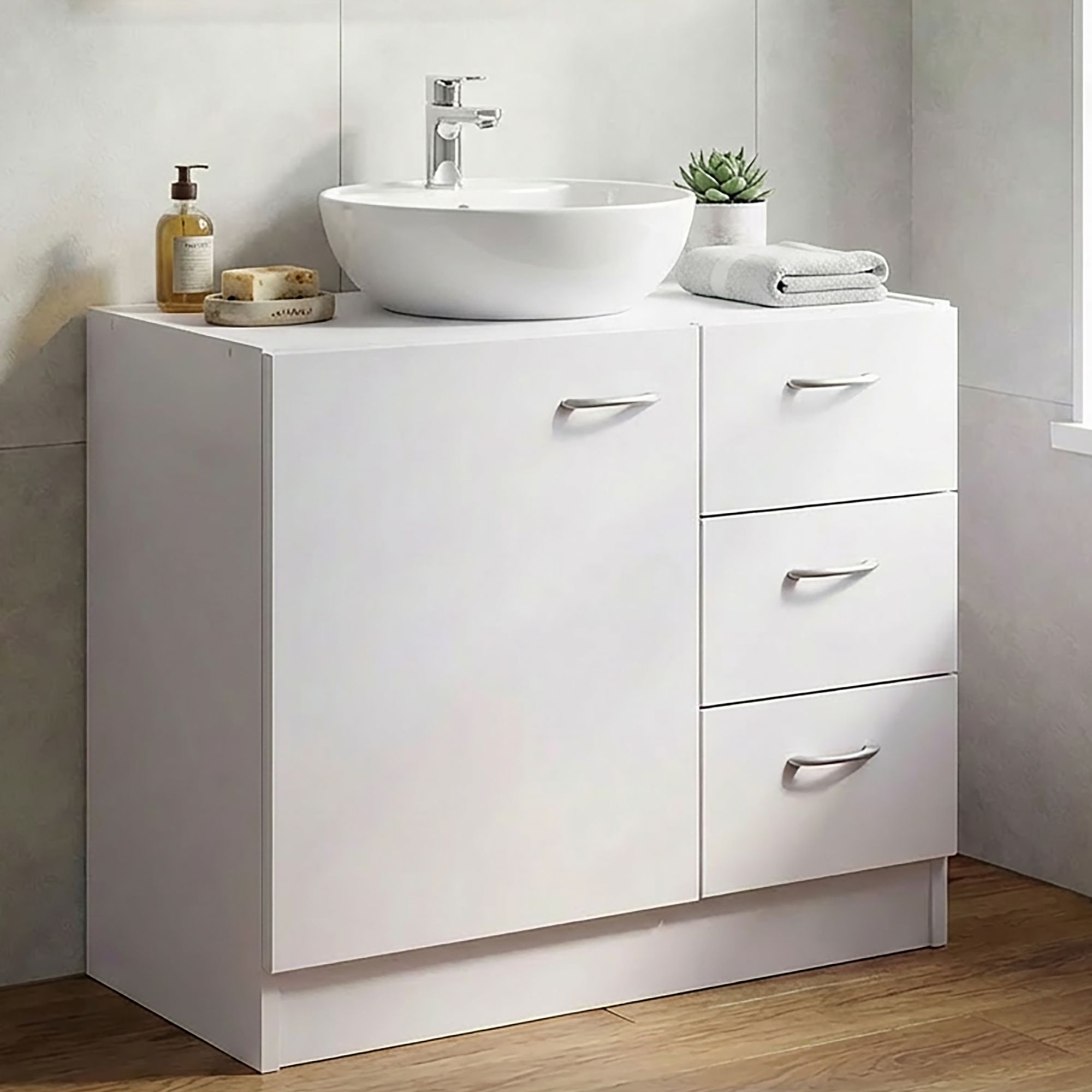 Waschbeckenschrank Hardanger Weiß 63 × 30 × 54 cm
