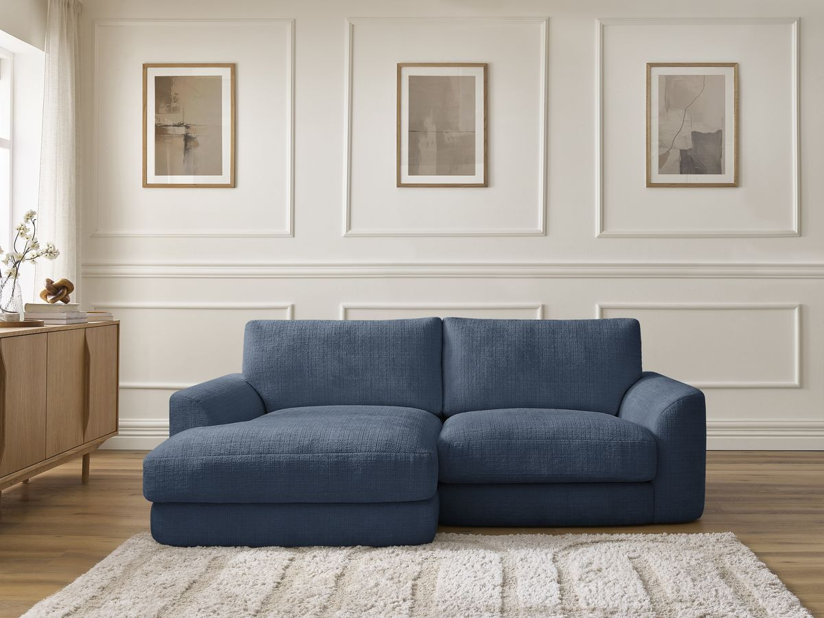 Bobochic Leonore Ecksofa Strukturstoff Dunkelblau Ecke links