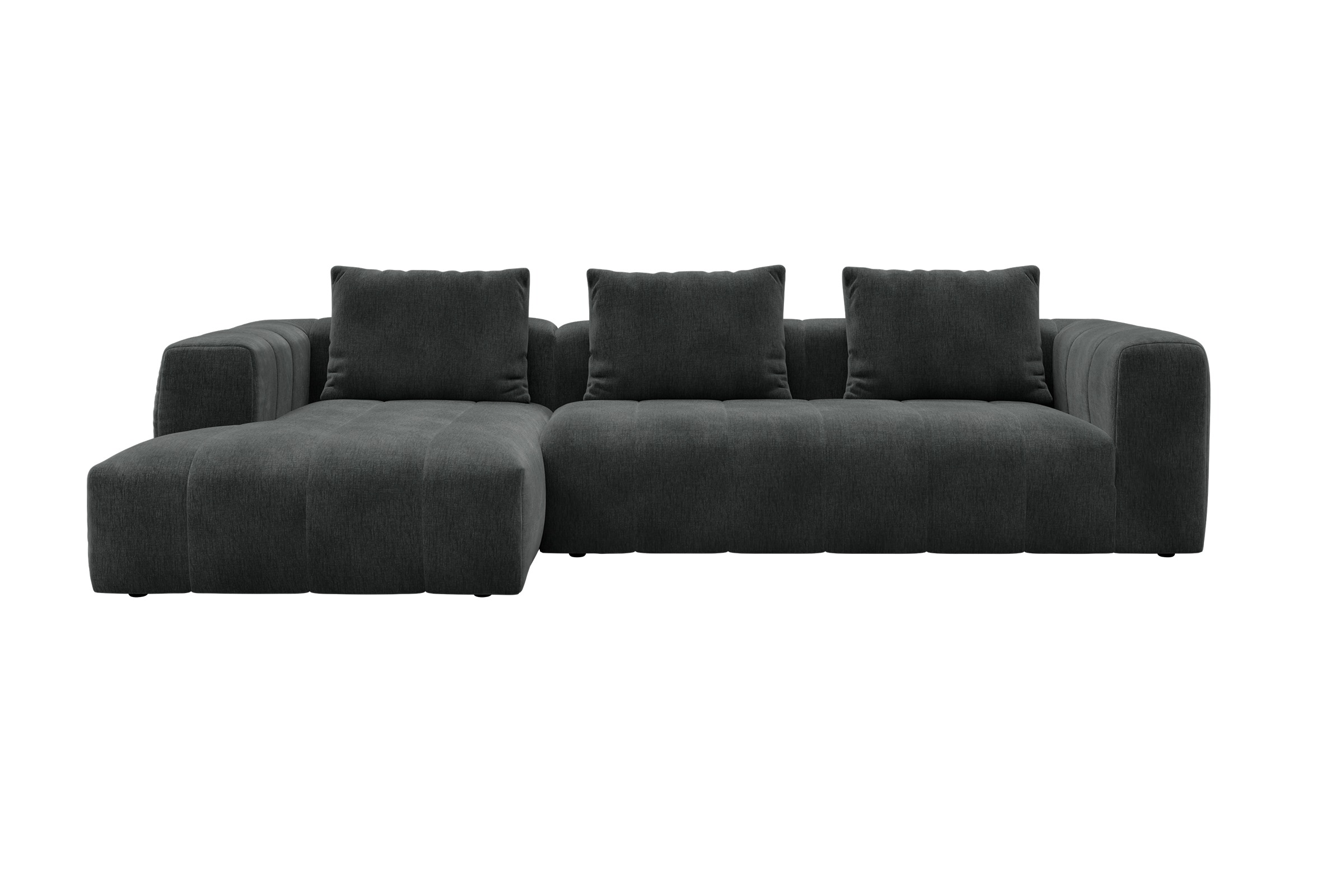 Hugo 2,5-Sitzer Armlehne rechts mit Chaiselongue Smooth-Deep-Warm-Grey moebelfaktor