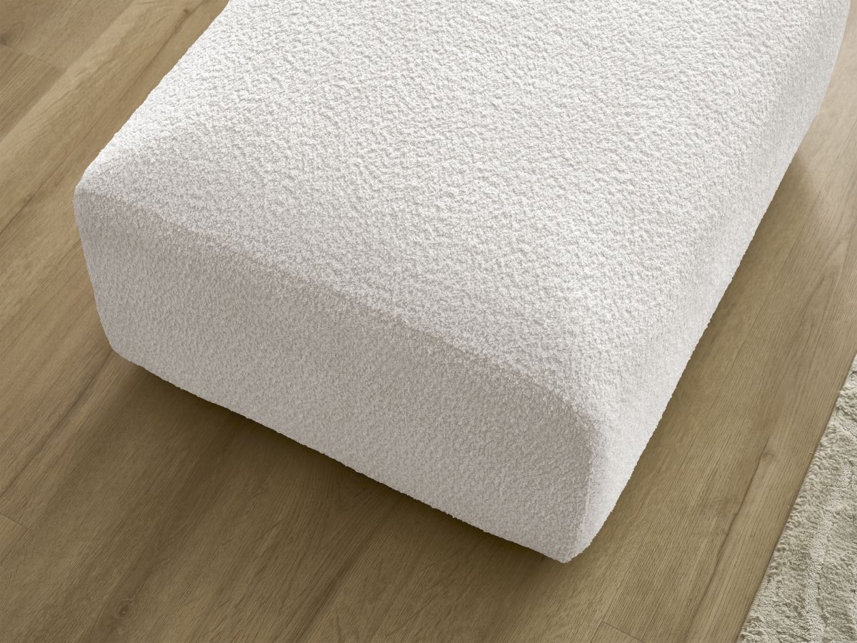 Bobochic Tina Pouf Bouclé-Stoff Weiß