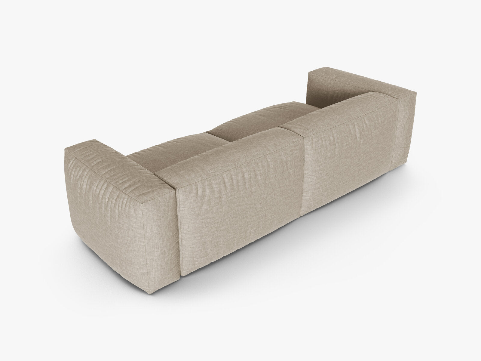 Micadoni Sofa Martina 3-Sitzer 90cm Sitztiefe Strukturierter Stoff Boston Helles Beige