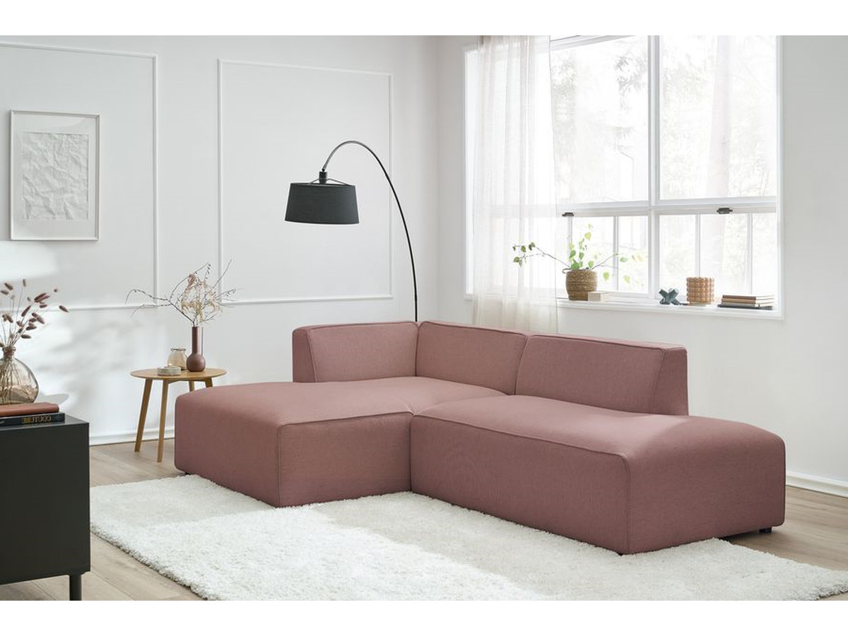 Bobochic Megeve Ecksofa Melange-Stoff Rosa Ecke links