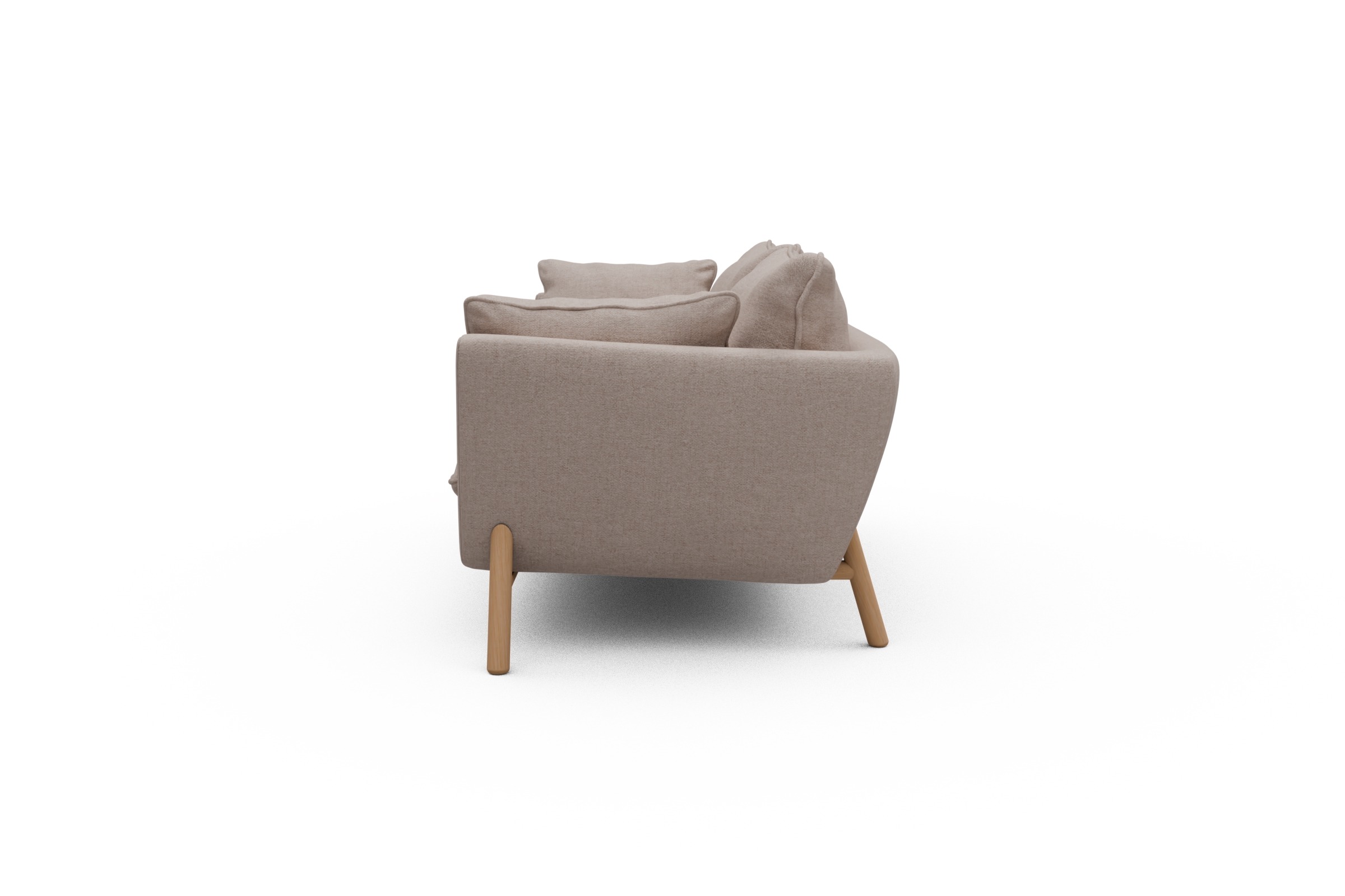Sofa Emil PREMIUM 2-Sitzer Beinfarbe Eiche Natur Weda-Sand