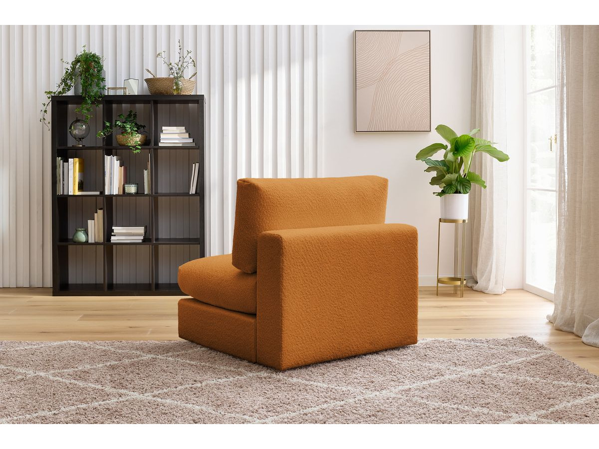 Bobochic Paris Sofamodul 1-Sitzer Bouclé-Stoff Gelb