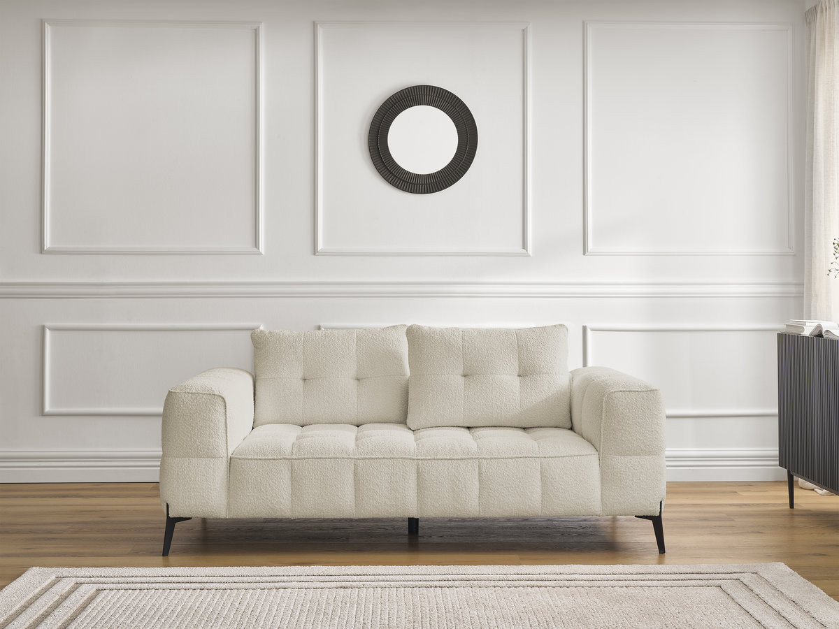 Bobochic Anis Sofa 2-Sitzer Bouclé-Stoff Beige