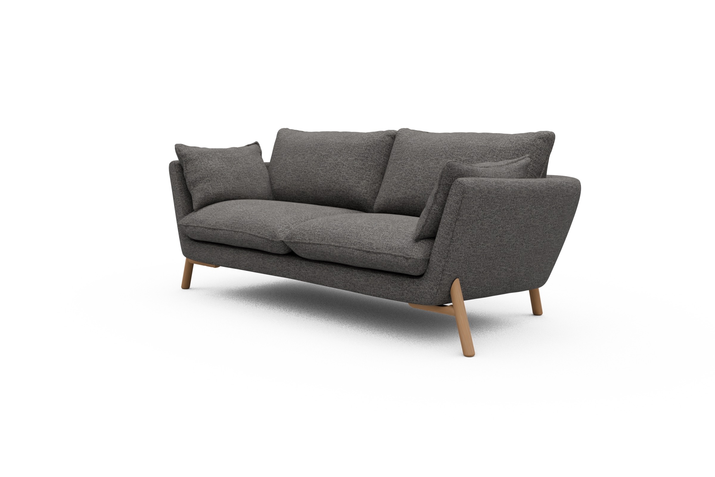 Sofa Emil 2-Sitzer Beinfarbe Eiche Natur Carreno-Salt-and-Pepper