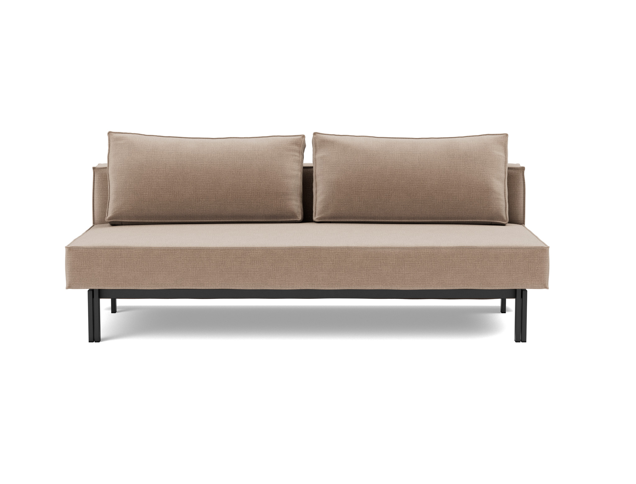 Schlafsofa Sly Chenille Esina 417-Mocha Beine Schwarzes Metall