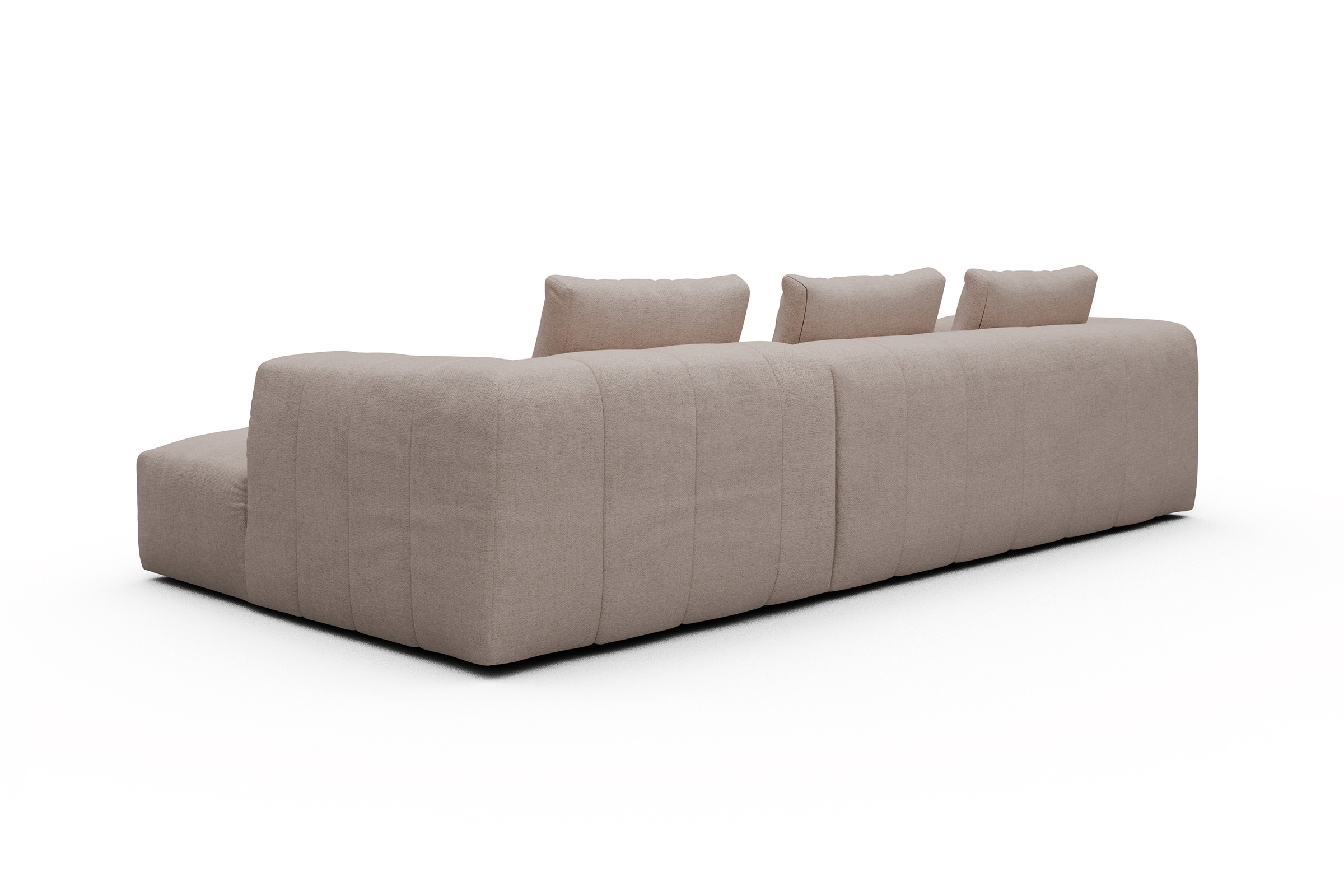 Ecksofa Hugo 2,5-Sitzer Armlehne links mit Chaiselongue Weda-Sand