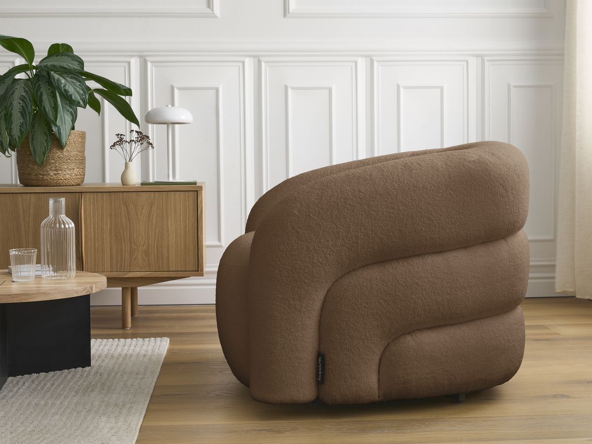 Bobochic Elina Sessel Bouclé-Stoff Braun