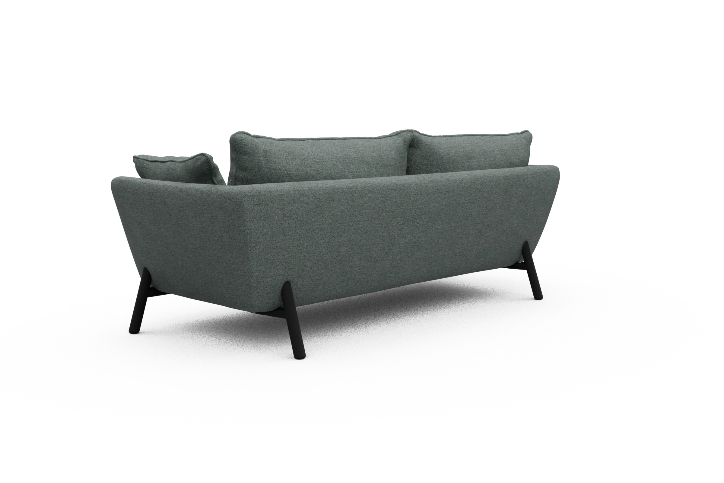 Sofa Emil PREMIUM 3-Sitzer Beinfarbe Eiche Schwarz Carreno-Ice-Blue