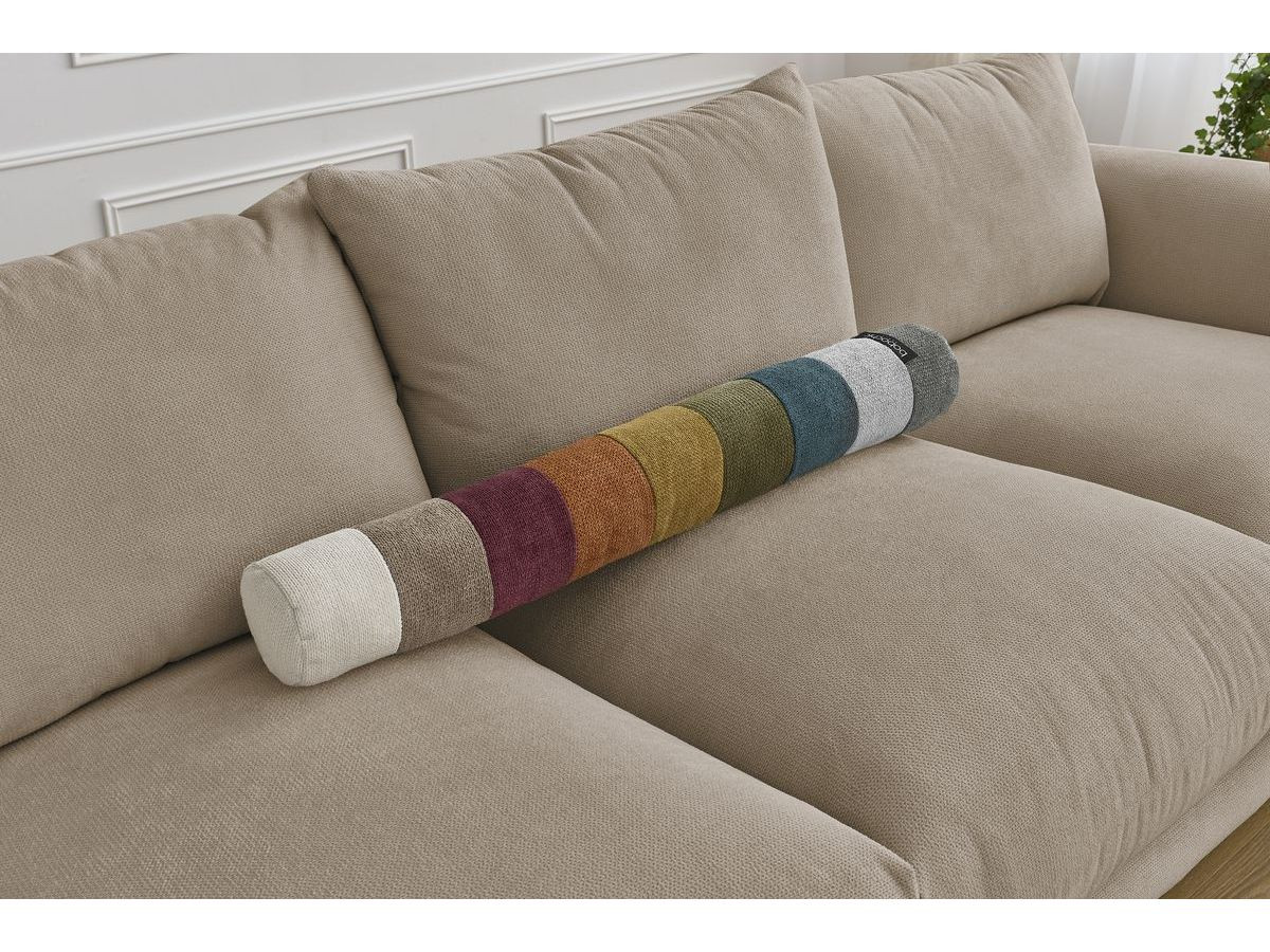 Bobochic Ernest Sofa 4-Sitzer mit Pouf Stoff Taupe