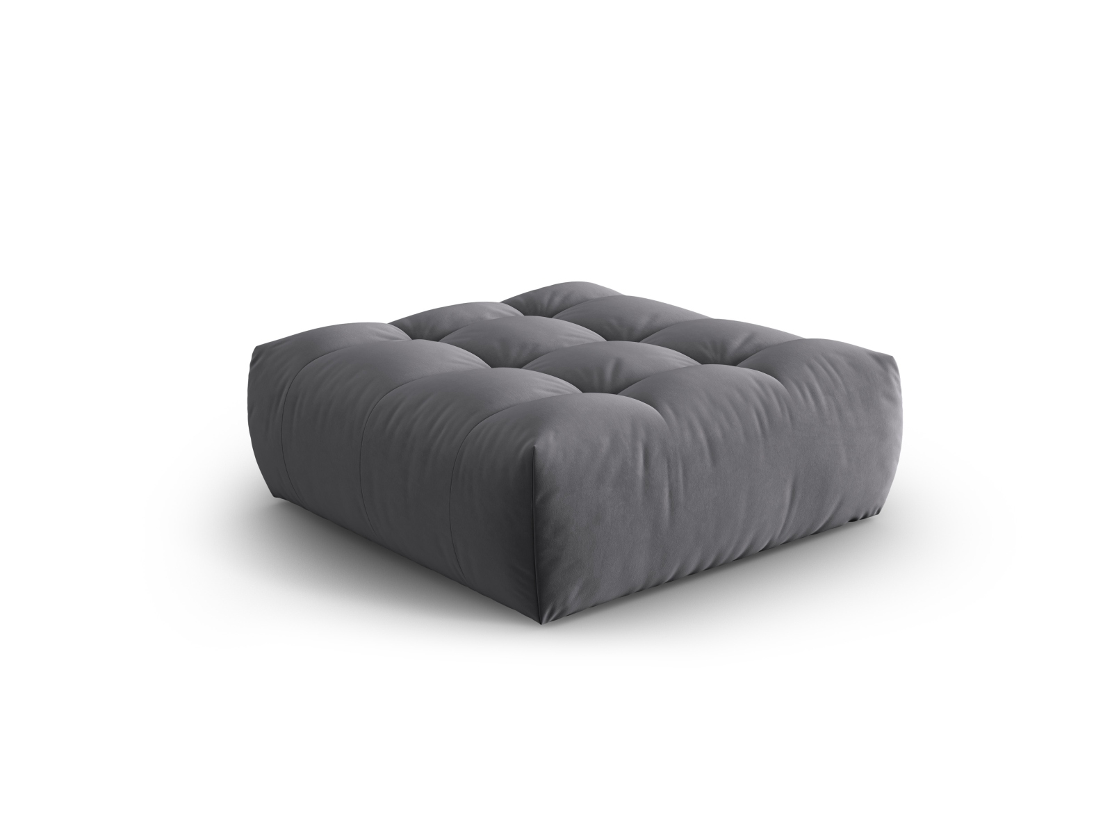 Micadoni Hocker Bloom 1-Sitzer Samt Dunkelgrau