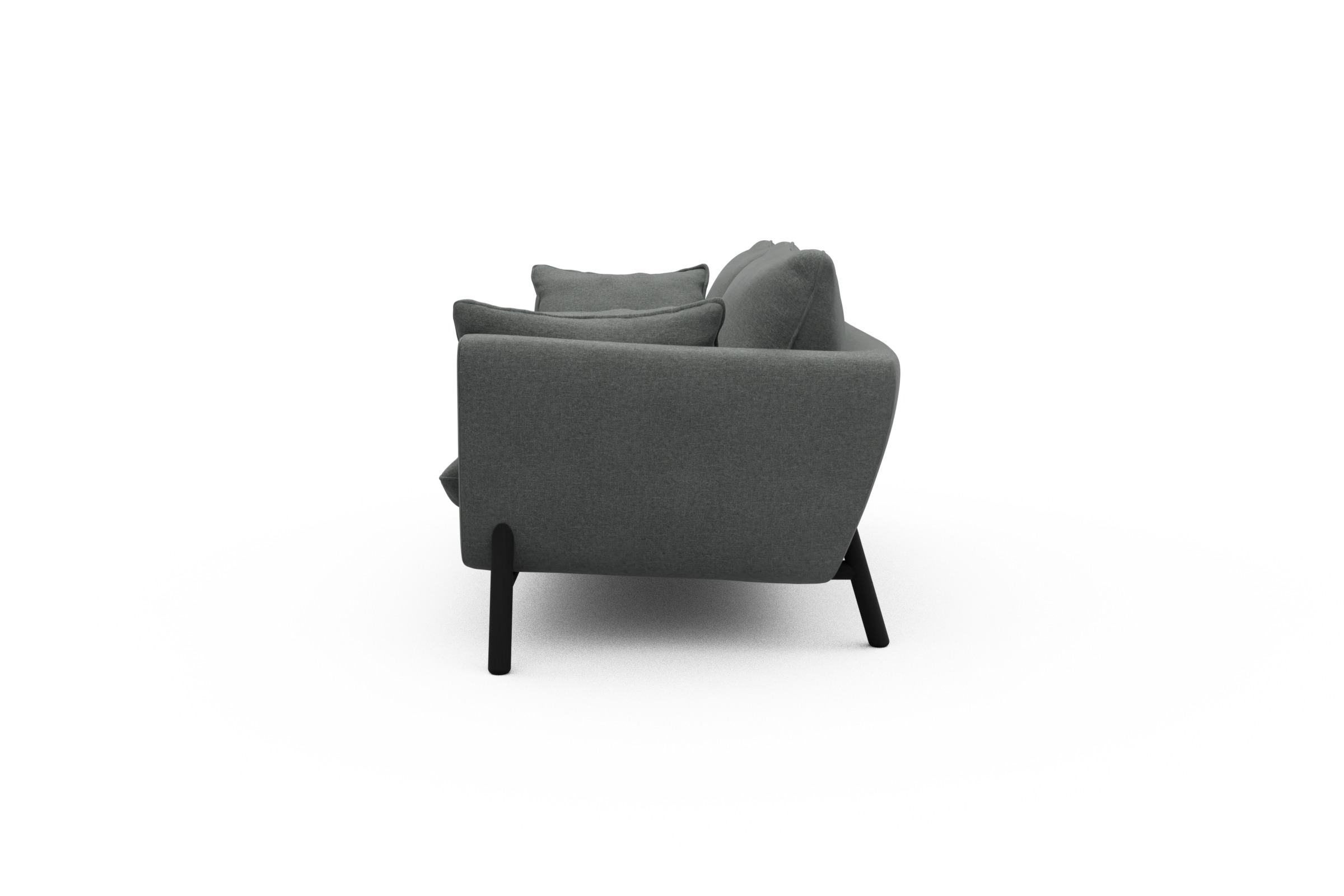 Sofa Emil 2-Sitzer Beinfarbe Eiche Schwarz Satya-Steel