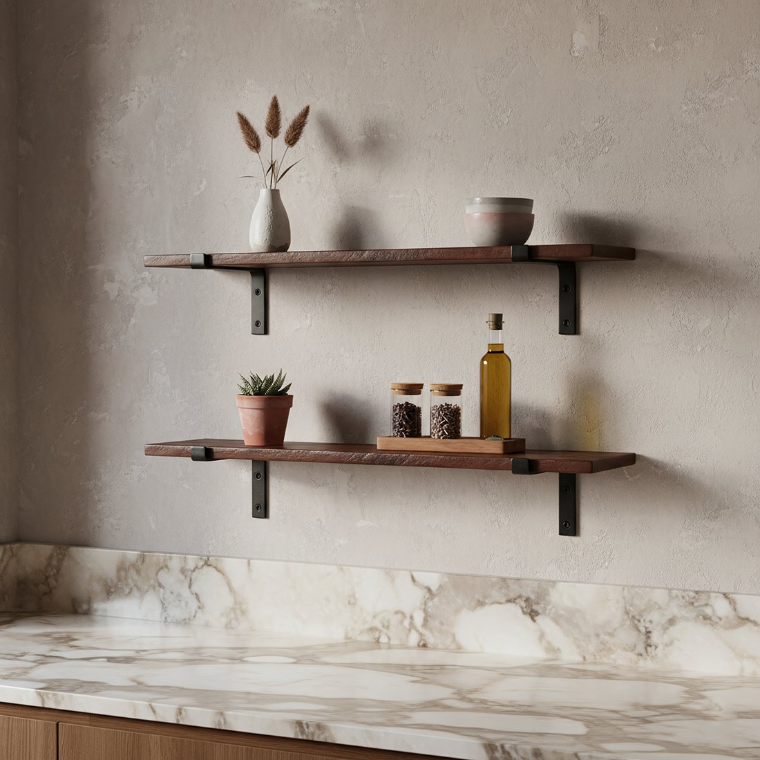 Raw Materials Factory Wandregal braun 80cm