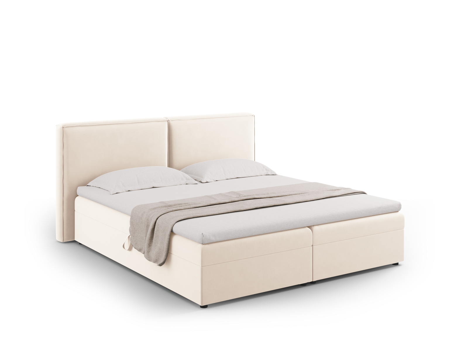 Cosmopolitan Design Boxspringbett Arendal 180x200 Samt Bluvel Helles Beige