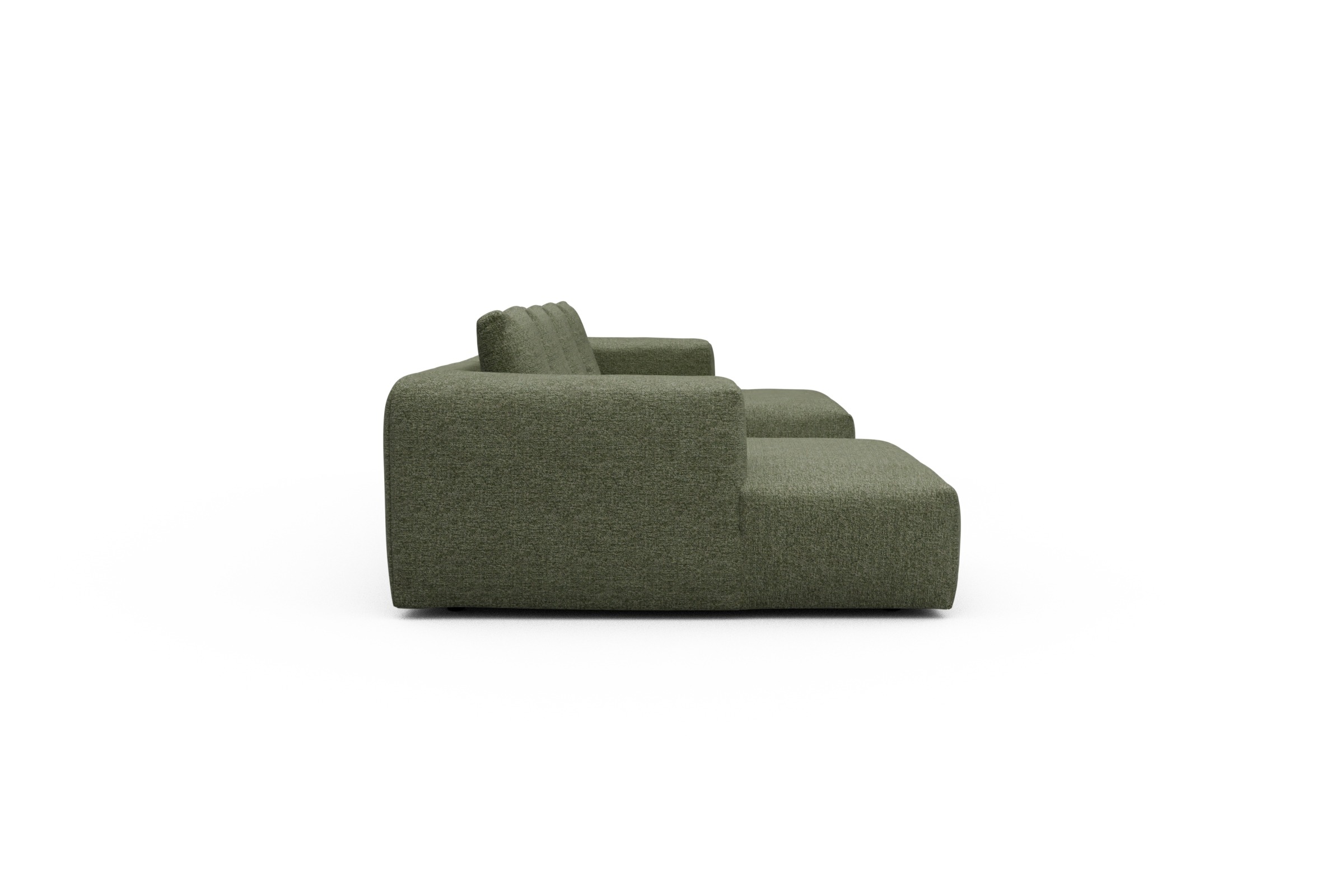Wohnlandschaft Fred mit 2-Sitzer und Chaiselongue beidseitig Carreno-Vivid-Green