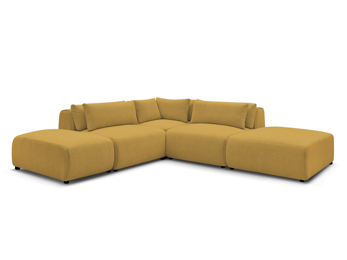 Bobochic Jana Ecksofa Melange-Stoff Gelb