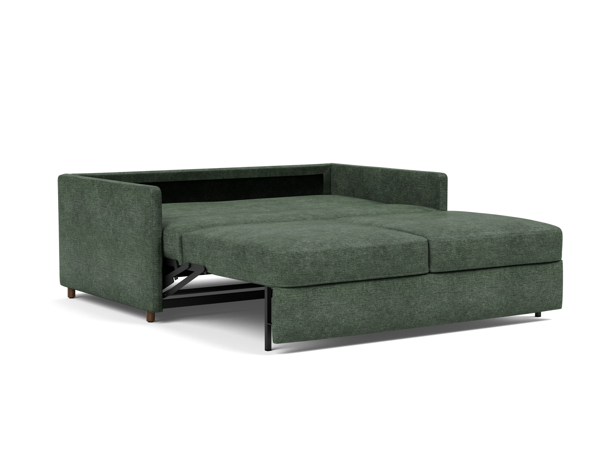 Schlafsofa Neah mit Slim-Armlehnen 160 Flachgewebe Avella 281-Pine-Green