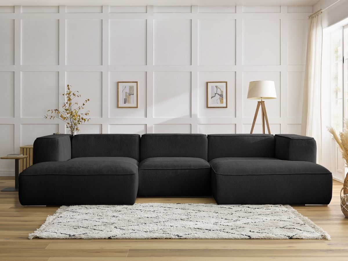 Bobochic Zephyr Wohnlandschaft Strukturstoff Schwarz