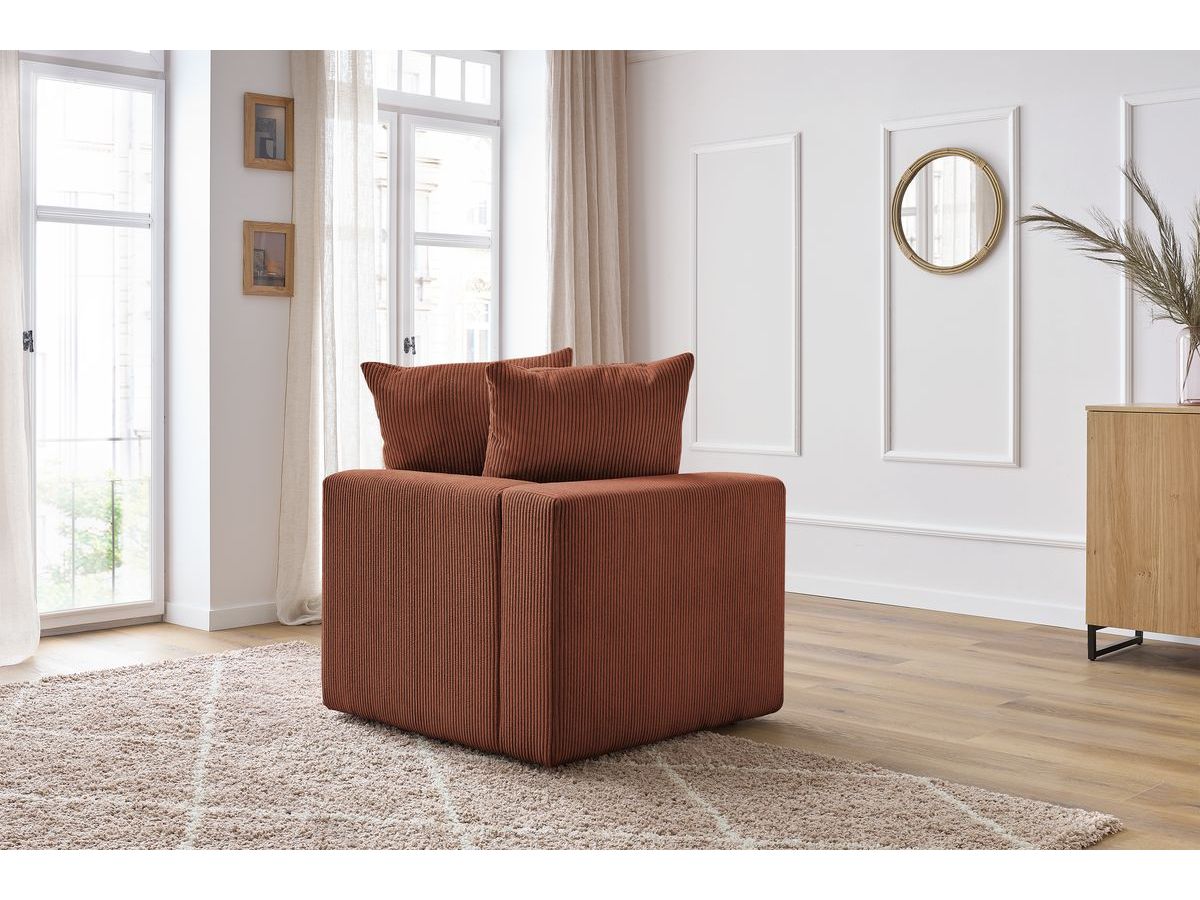 Bobochic Voltaire Eckmodul Cordsamt Orange Ecke links
