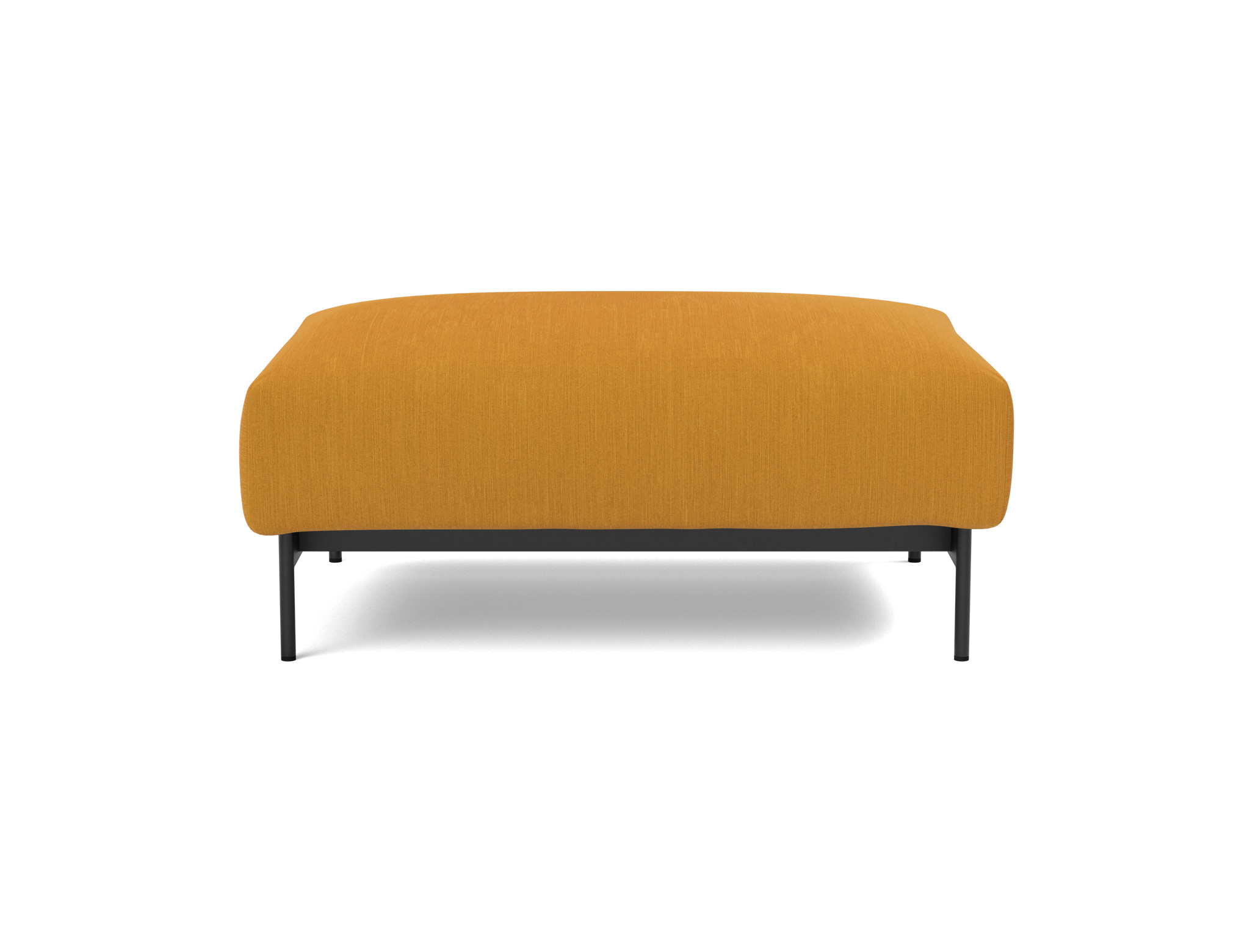 Hocker Malloy Flachgewebe Elegance 507-Burned-Curry Beine Schwarzes Metall
