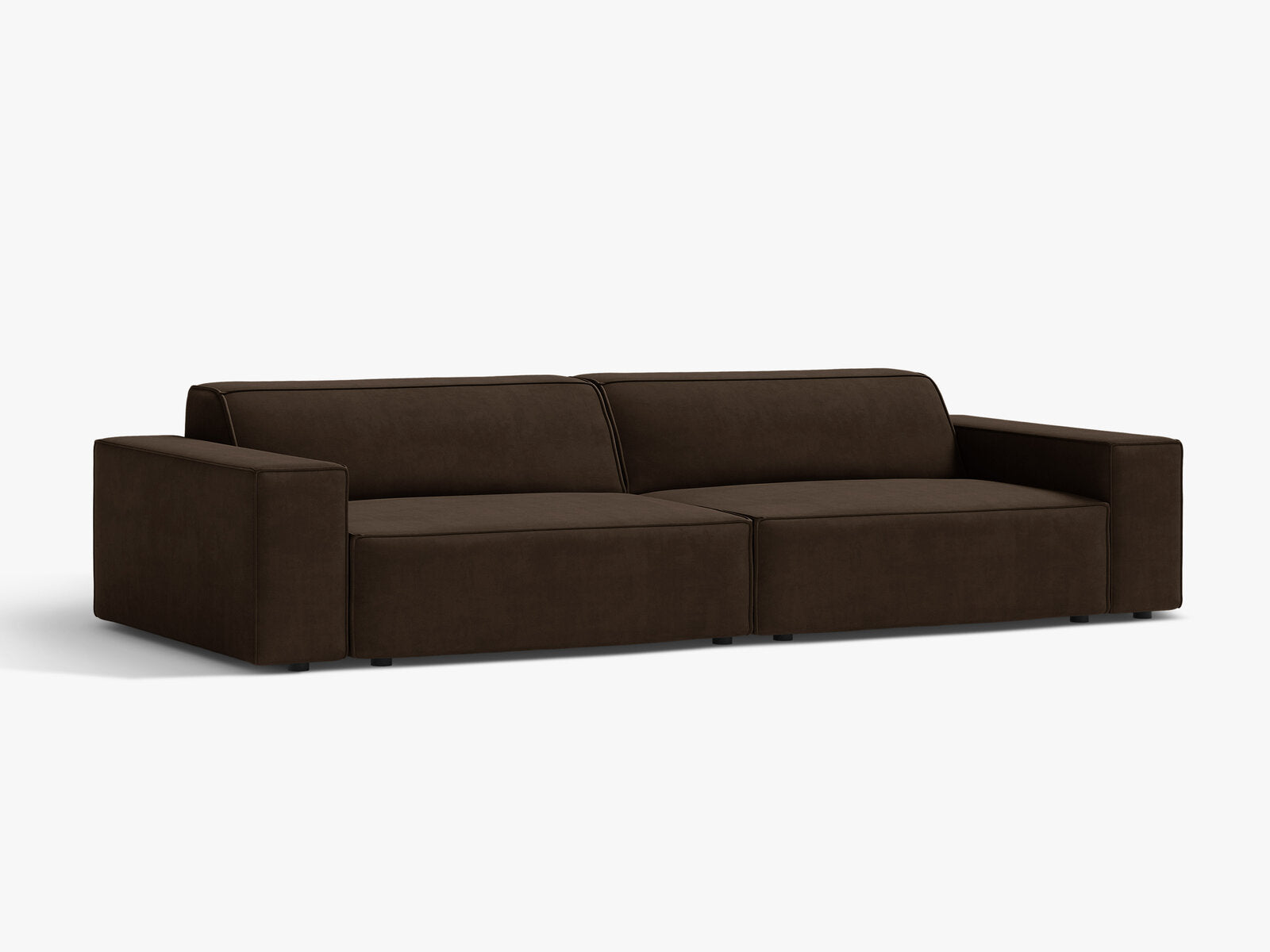 Micadoni Sofa Jodie 4-Sitzer Samt Bluvel Dunkelbraun