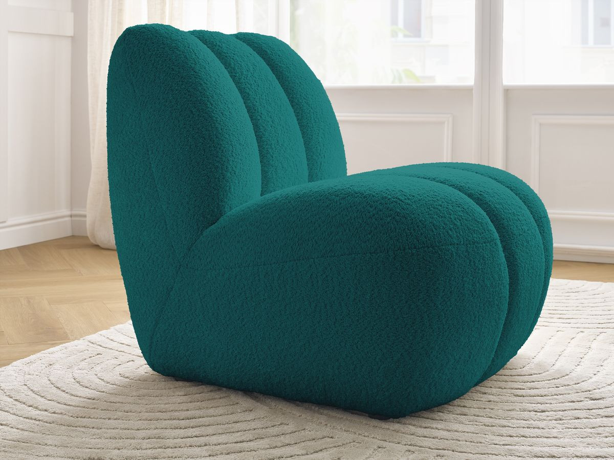 Bobochic Janissaire Sessel 81 × 90 cm Bouclé-Stoff Hellblau
