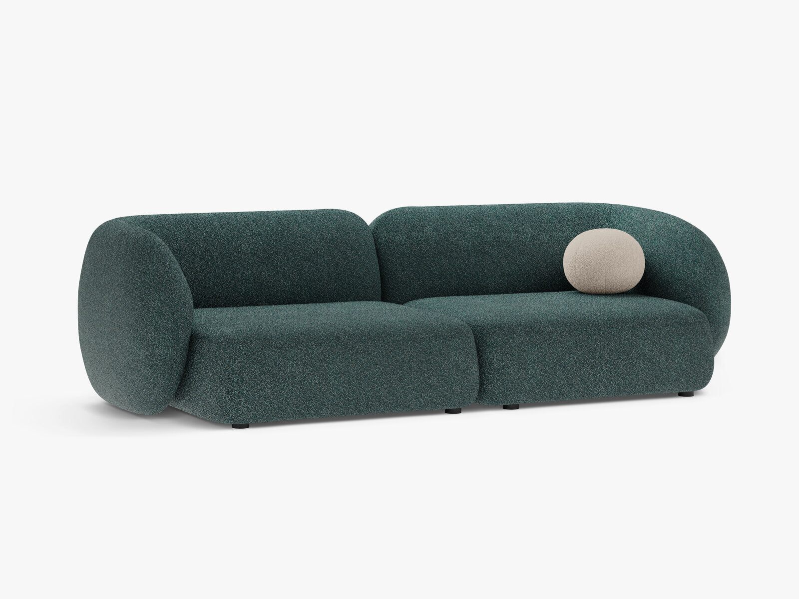 Micadoni Sofa Kate 4-Sitzer Strukturierter Stoff Puente Grün Blau Melange