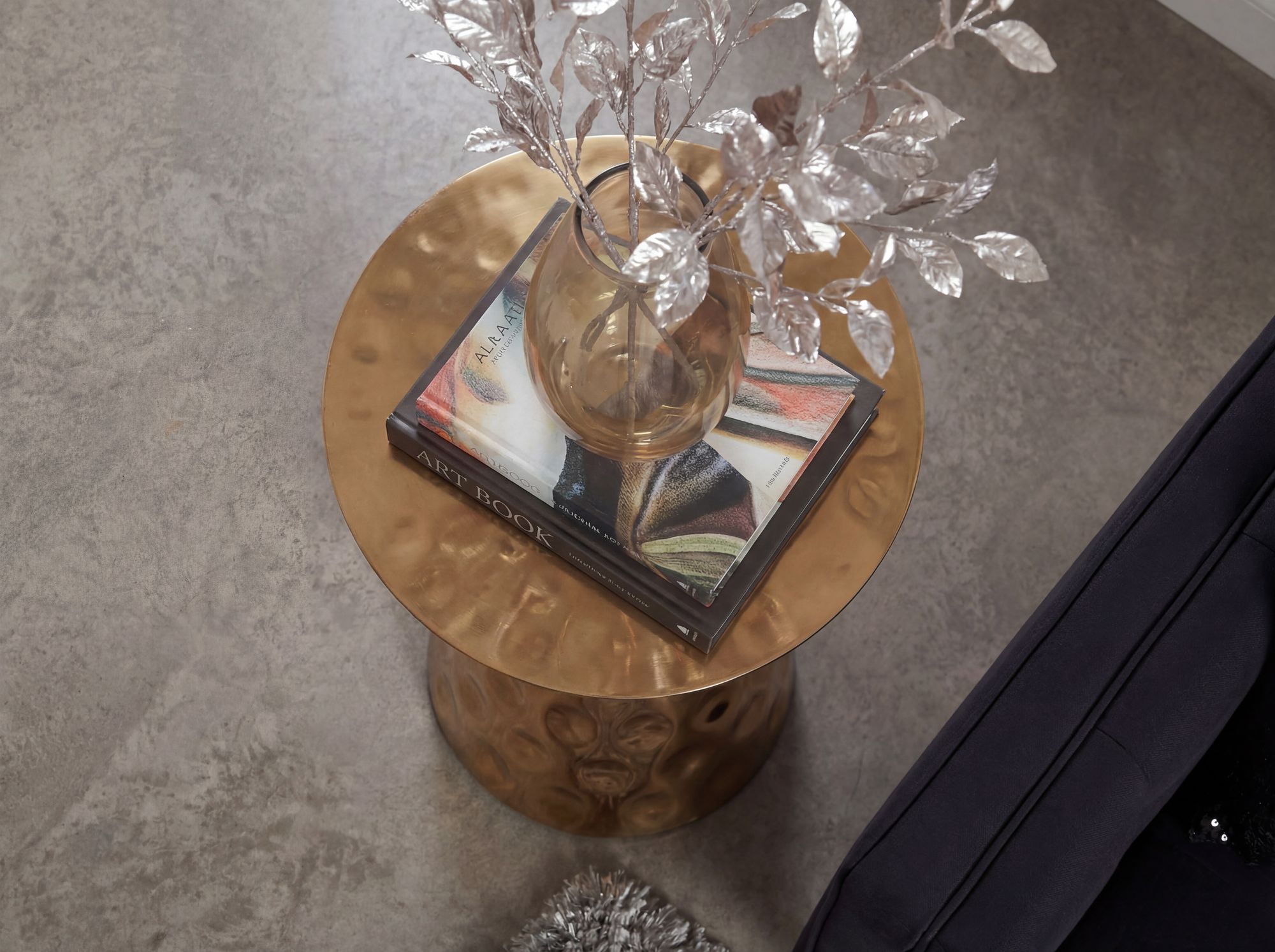 Beistelltisch Selje Aluminium Gold Höhe 51 cm