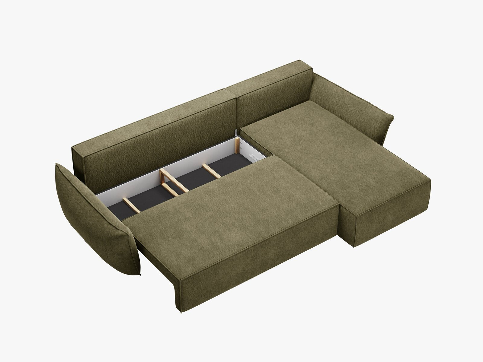 Micadoni Kaelle Ecksofa 4-Sitzer mit Schlaffunktion Rechts Chenille Over The Horizon Grün