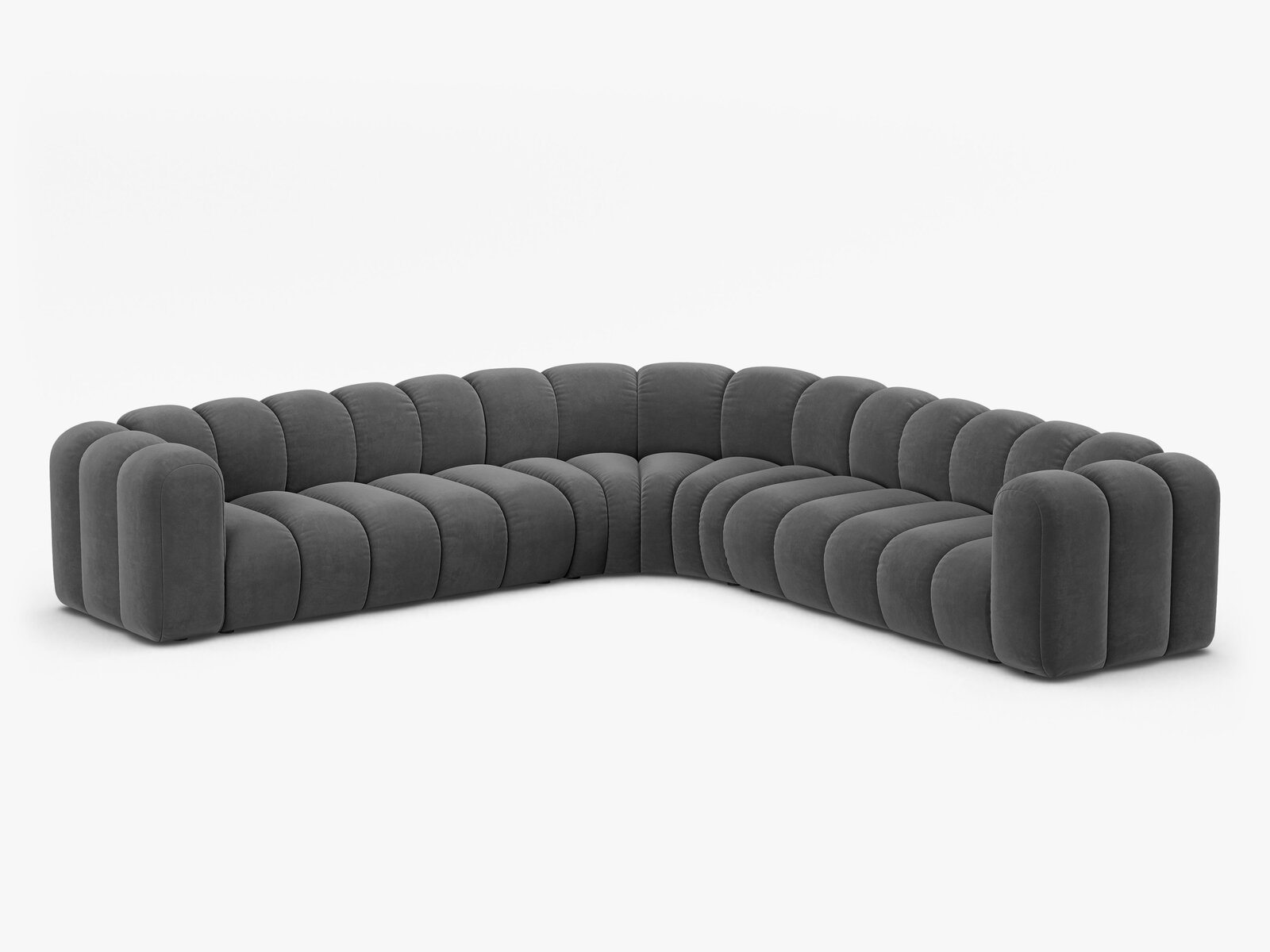 Micadoni symmetrisches Ecksofa Lupine 5-Sitzer  Samt Venus Grau