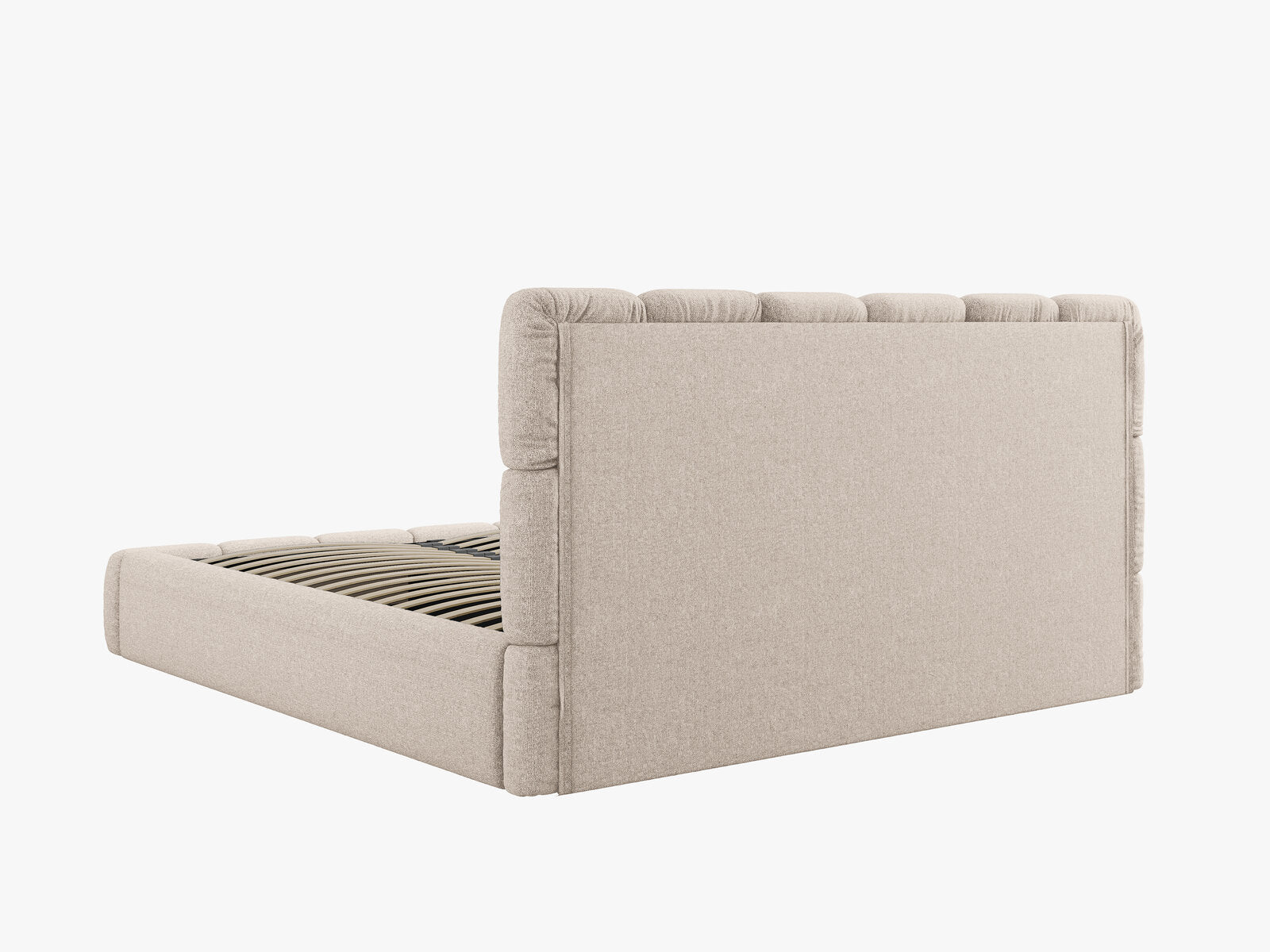 Micadoni Stauraumbett mit Kopfteil Bellis Chenille Haga Beige