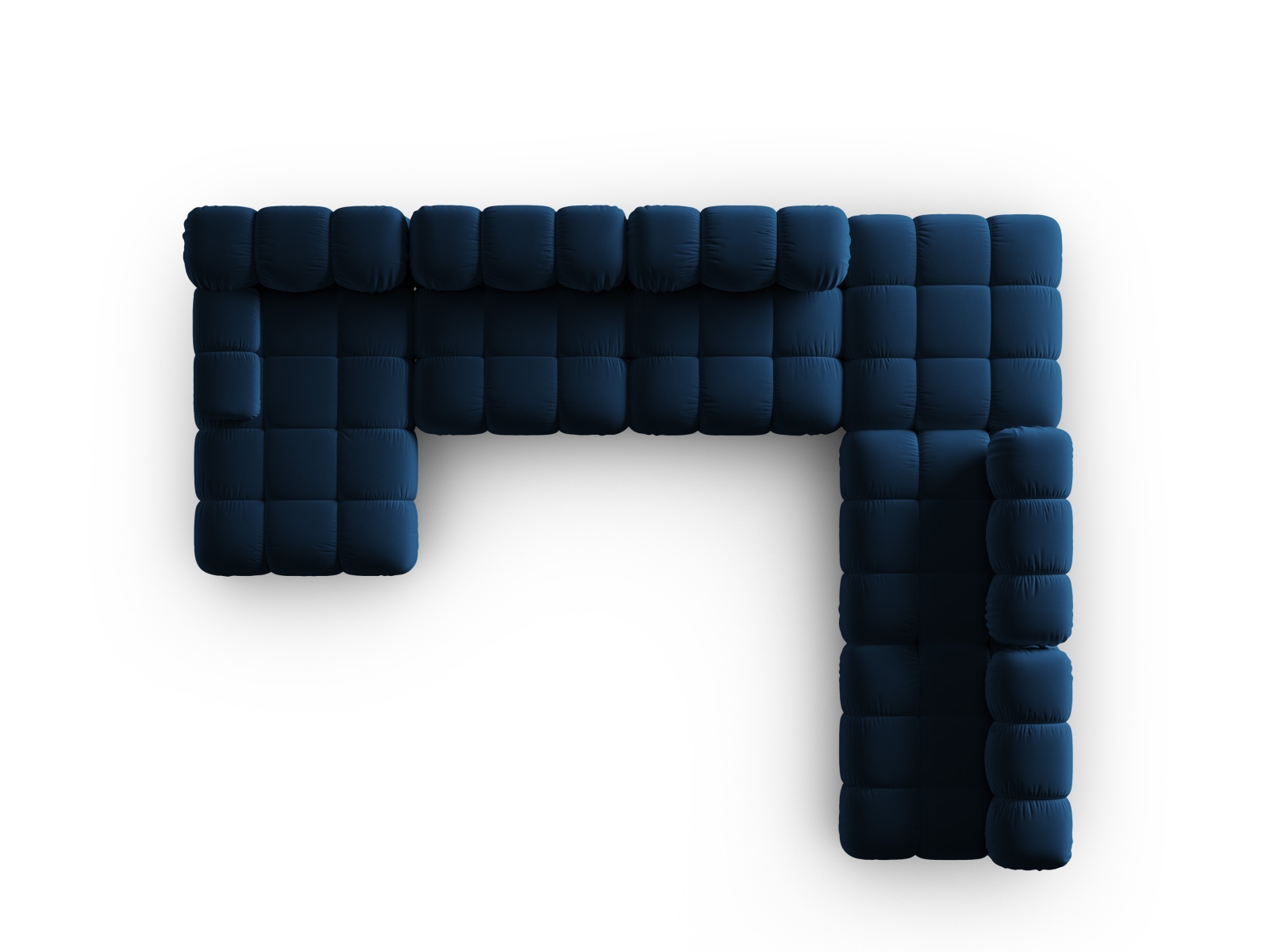 Micadoni Modulares Panorama Ecksofa Bellis 7-Sitzer Rechts Samt Bluvel Königsblau