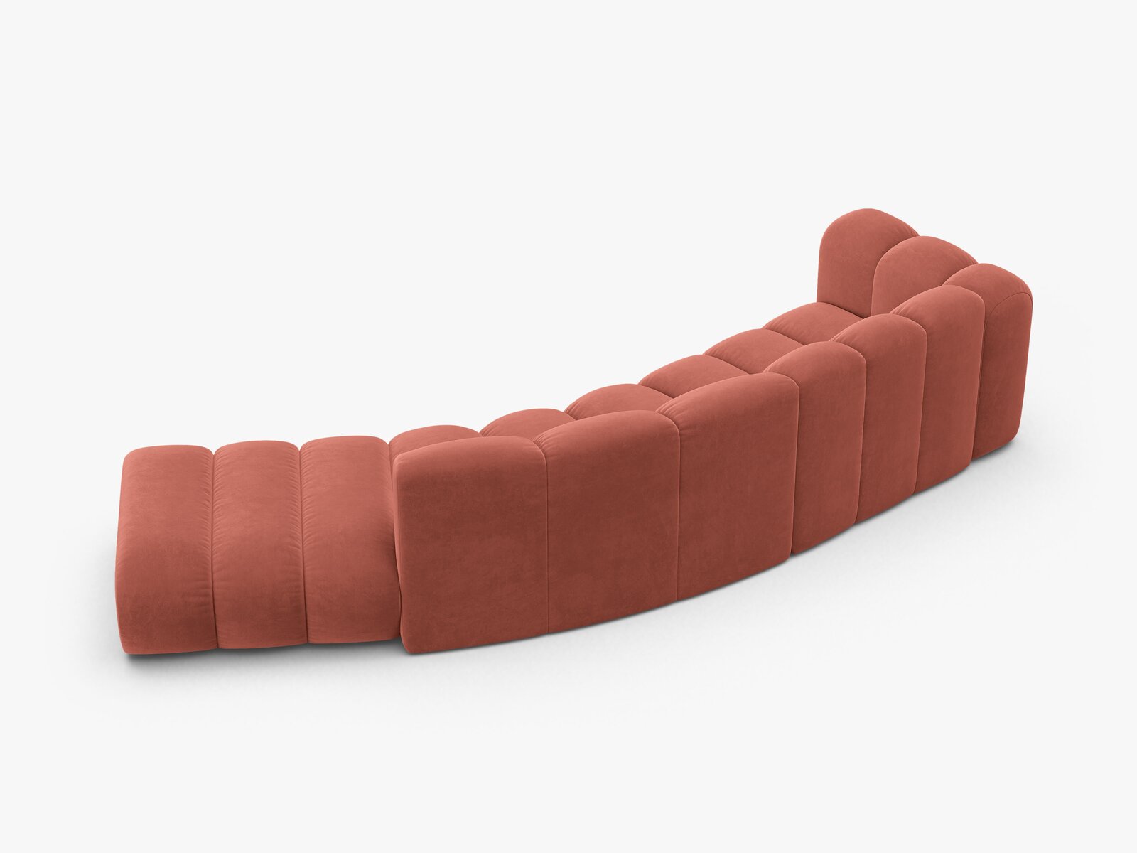 Micadoni Modulares Sofa Lupine 5-Sitzer Rechts Samt Salvador Koralle