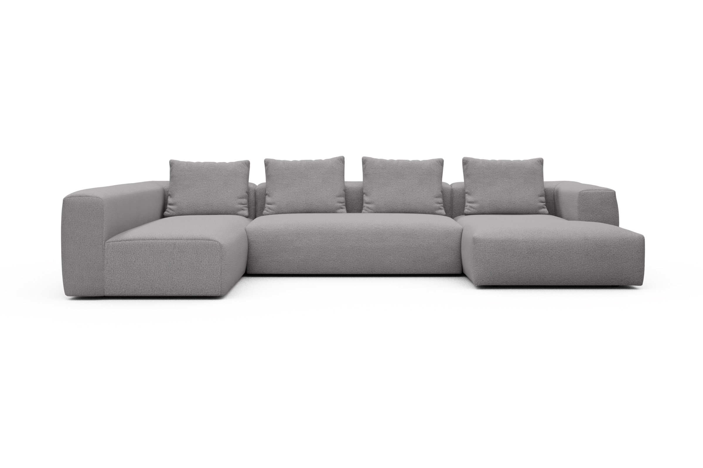 Skandi Home Wohnlandschaft Fred Chaiselongue rechts mit 2-Sitzer und lange Armlehne links Sama-Grey moebelfaktor