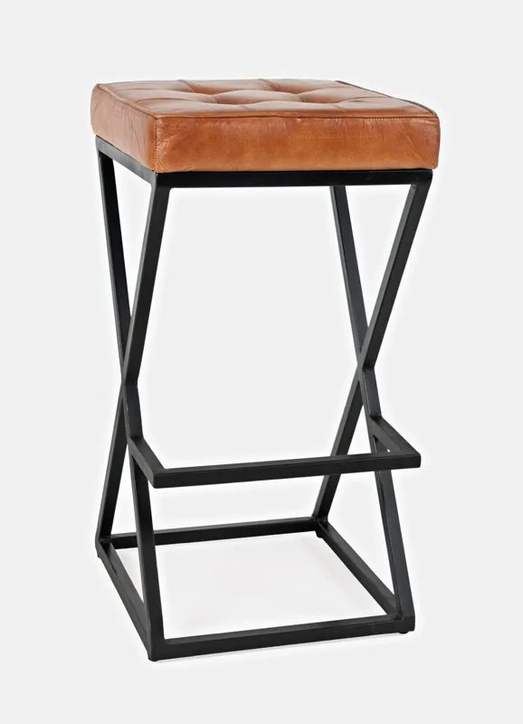 Moebelfaktor Livin Hill Barhocker AV1730-192S Sattel, schwarze Beine