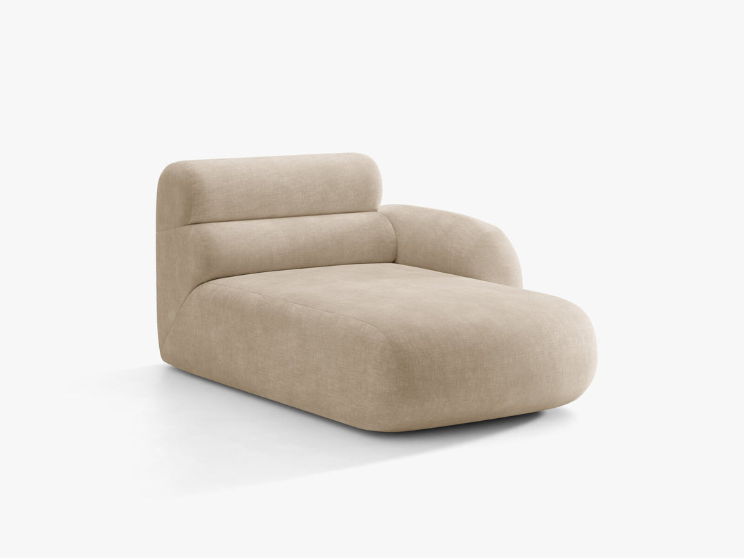 Micadoni Neo Chaiselongue Rechts Chenille Golden Dunkelbeige