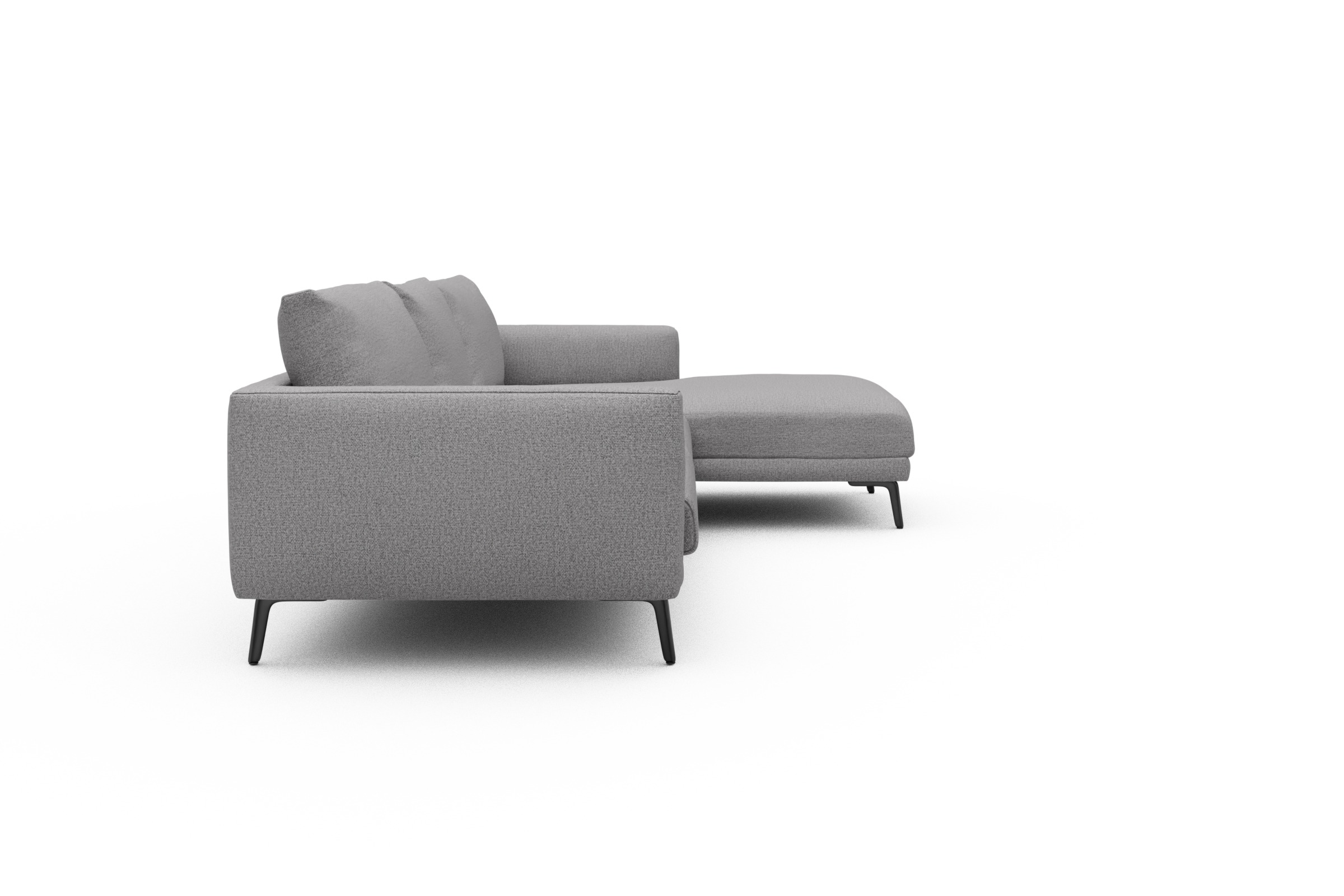 Ecksofa Karl Chaiselongue rechts mit 2,5-Sitzer Sama-Grey