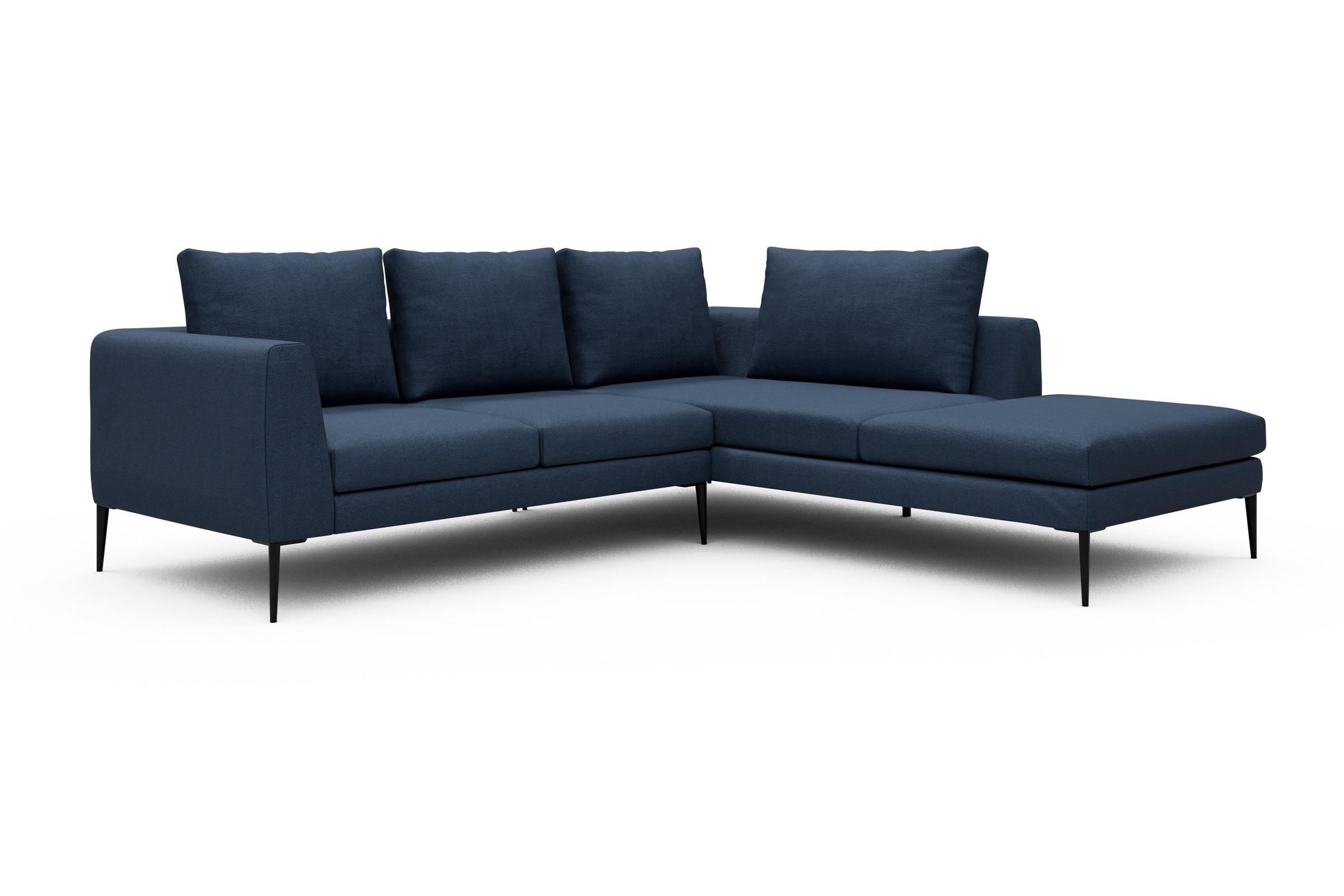 Ecksofa Paul Relax-Ecke rechts mit 2-Sitzer Weda-Blue