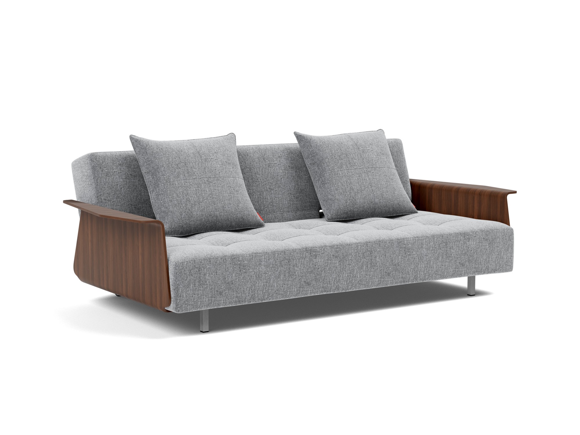 Schlafsofa Long Horn D.E.L. mit Armlehnen Strukturierter Stoff Twist 565-Granite