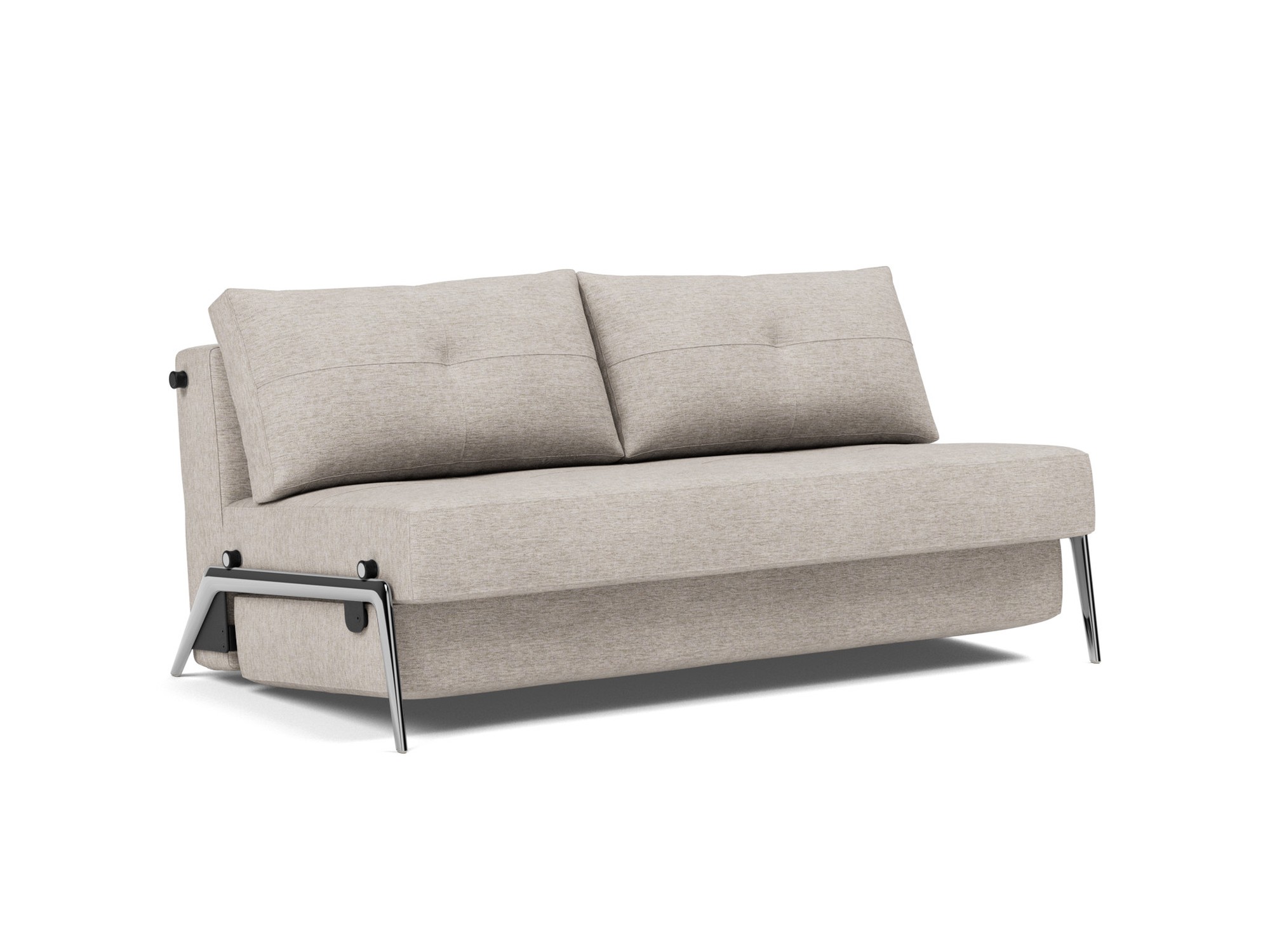 Schlafsofa Cubed 160 Chenille Yuveno 471-Sand Beine Aluminium
