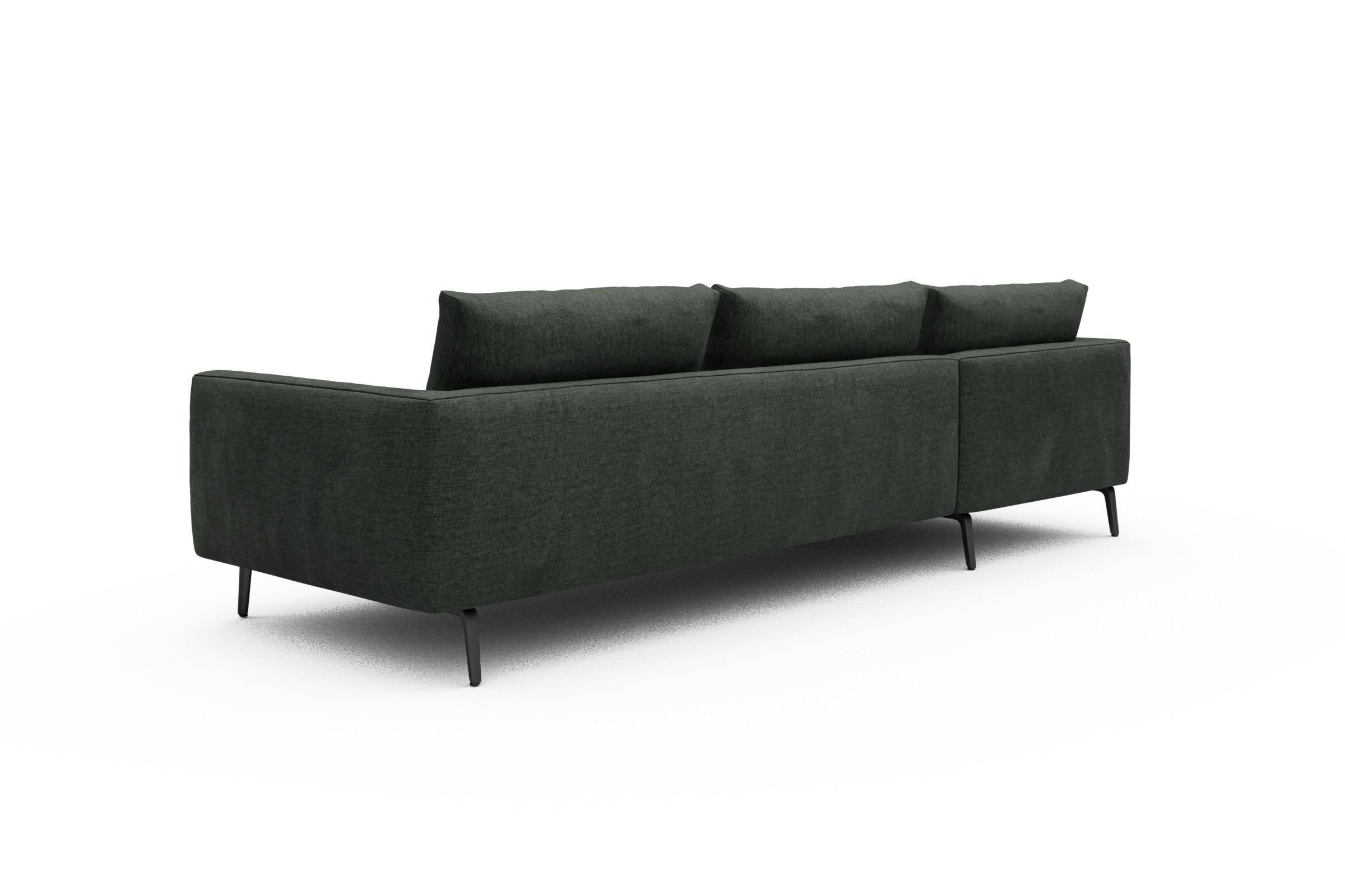 Ecksofa Karl Chaiselongue links mit 2,5-Sitzer Aivi-Pine-Green